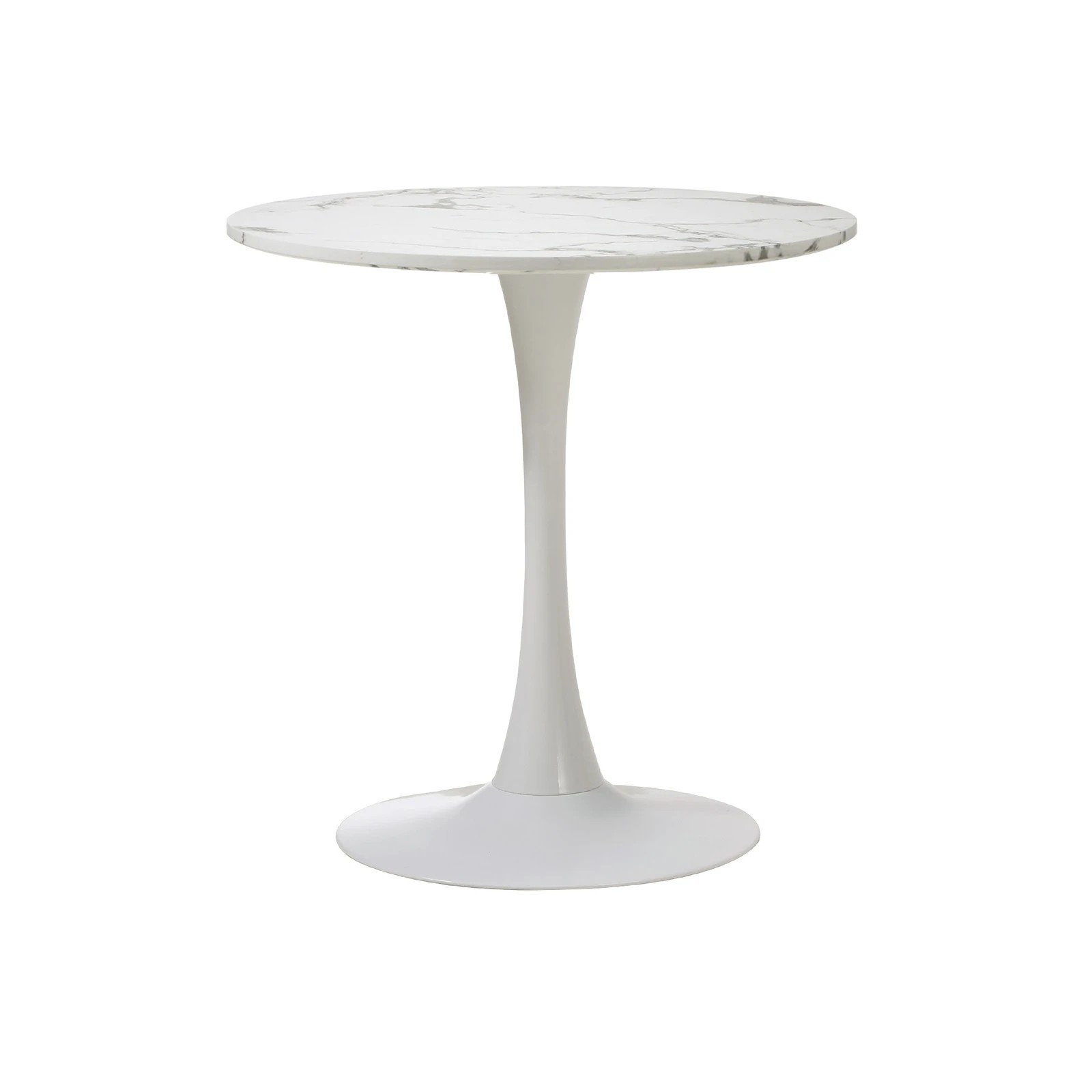 10 Oikiture 60cm Round Dining Table With 2x Sherpa Dining Chairs Gold Metal Leg
 - White, 10 of 10