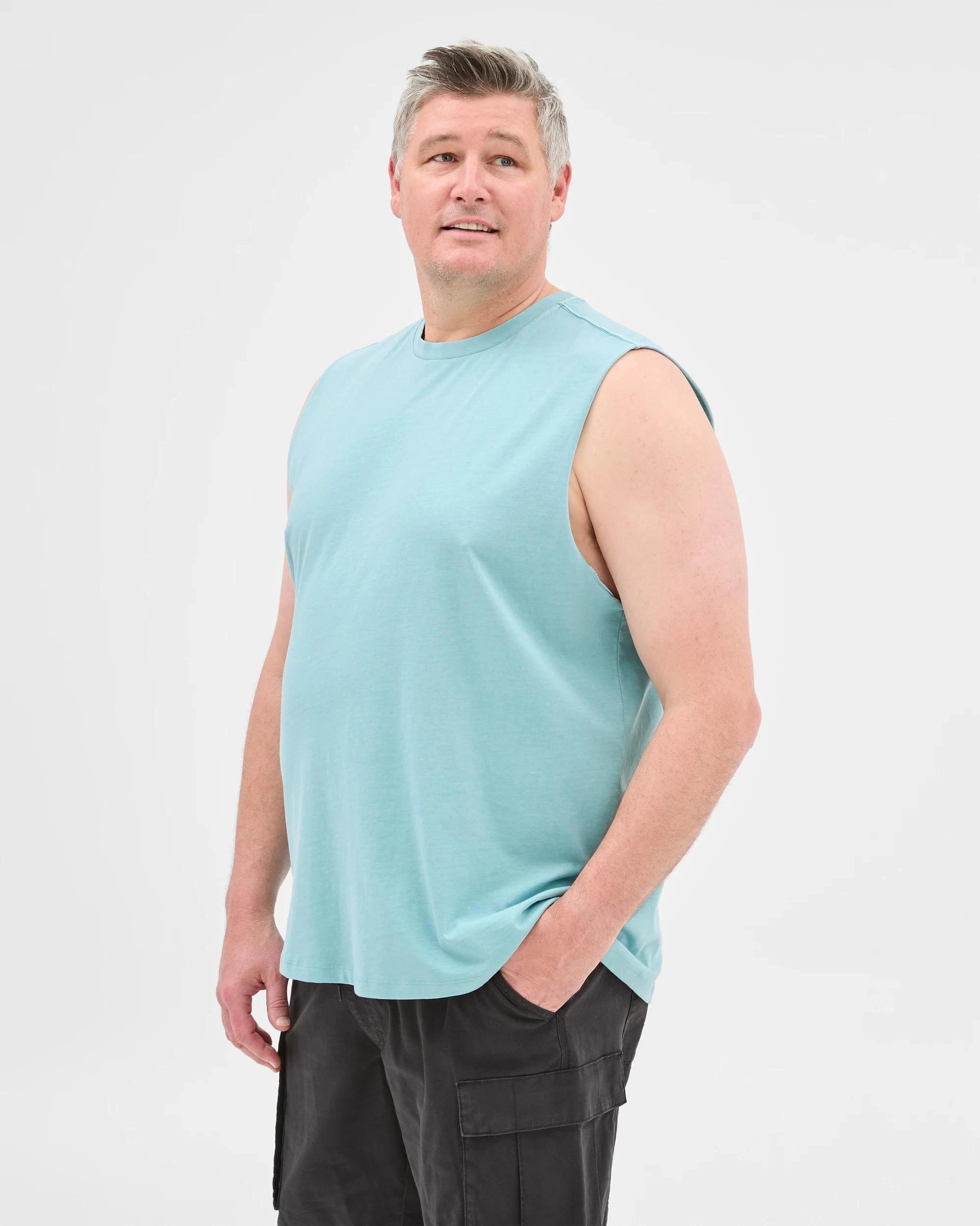 4 Target Plus Size Australian Cotton Plain Tank Top TEAL, 4 of 5