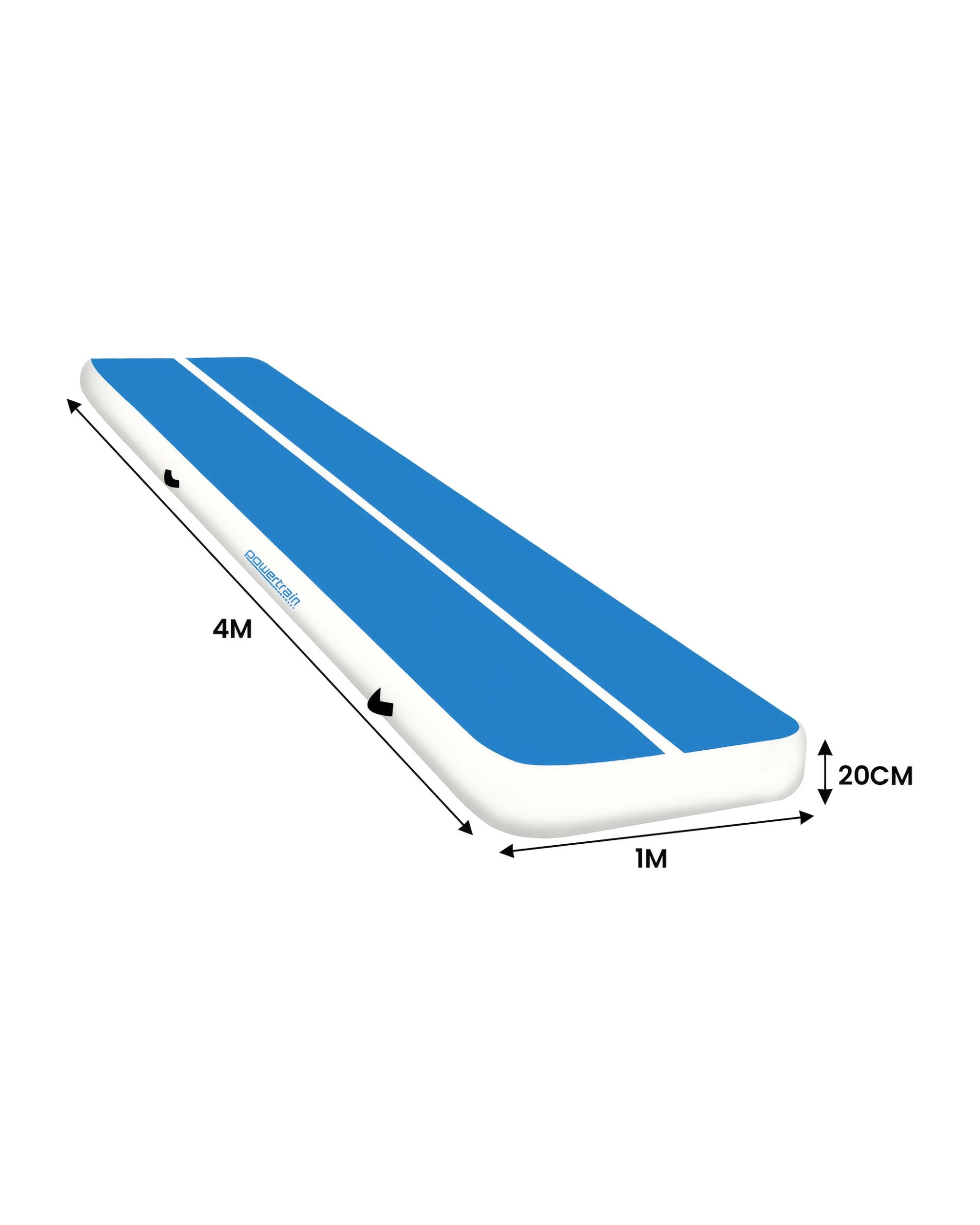 2 Powertrain 4M 20cm Air Track Gymnastics Tumbling Airtrack Exercise Yoga Mat Balance Beam Inflatable - Blue, 2 of 5