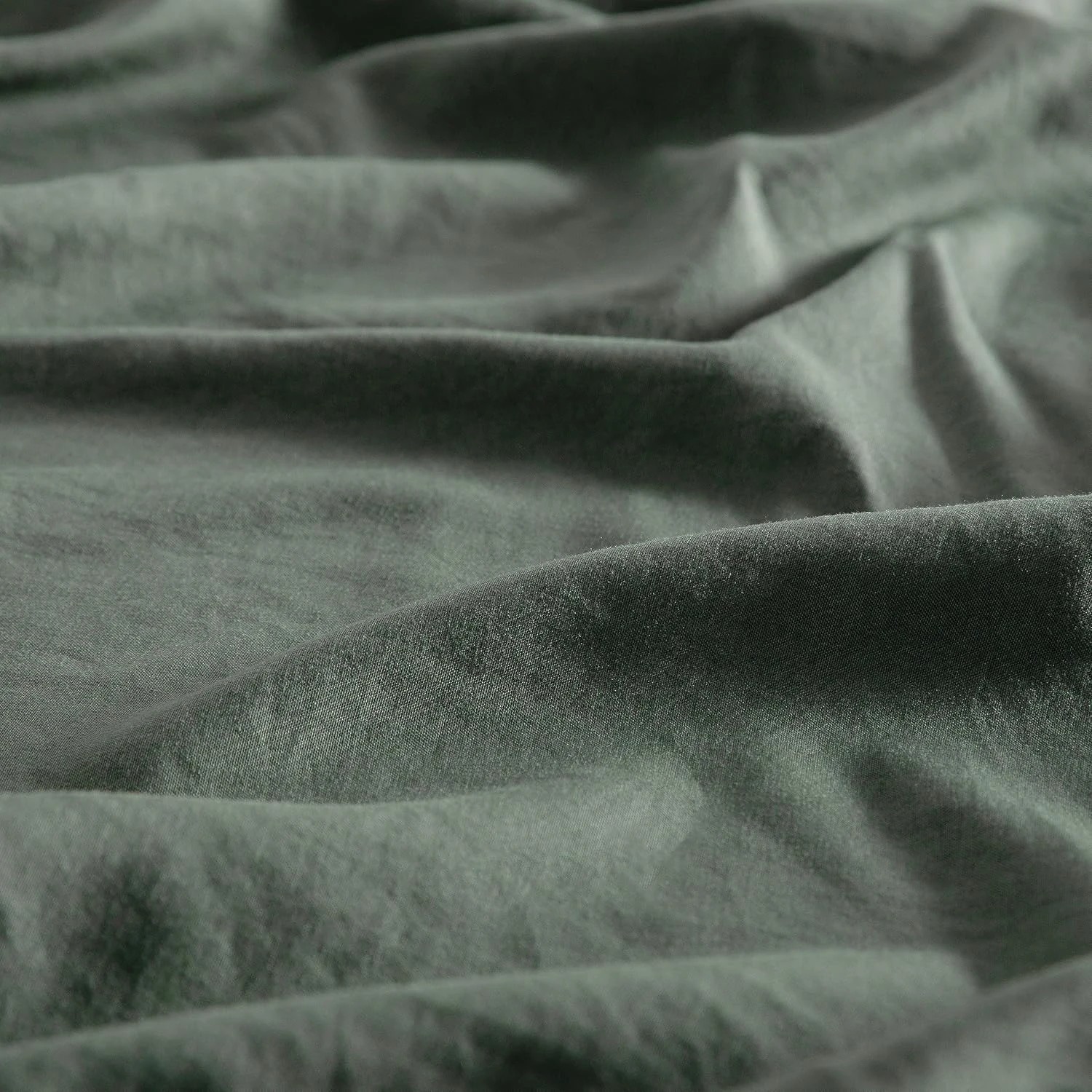 4 CleverPolly 100% Vintage Washed Microfibre Sheet Set - Khaki Green - Single Bed, 4 of 5
