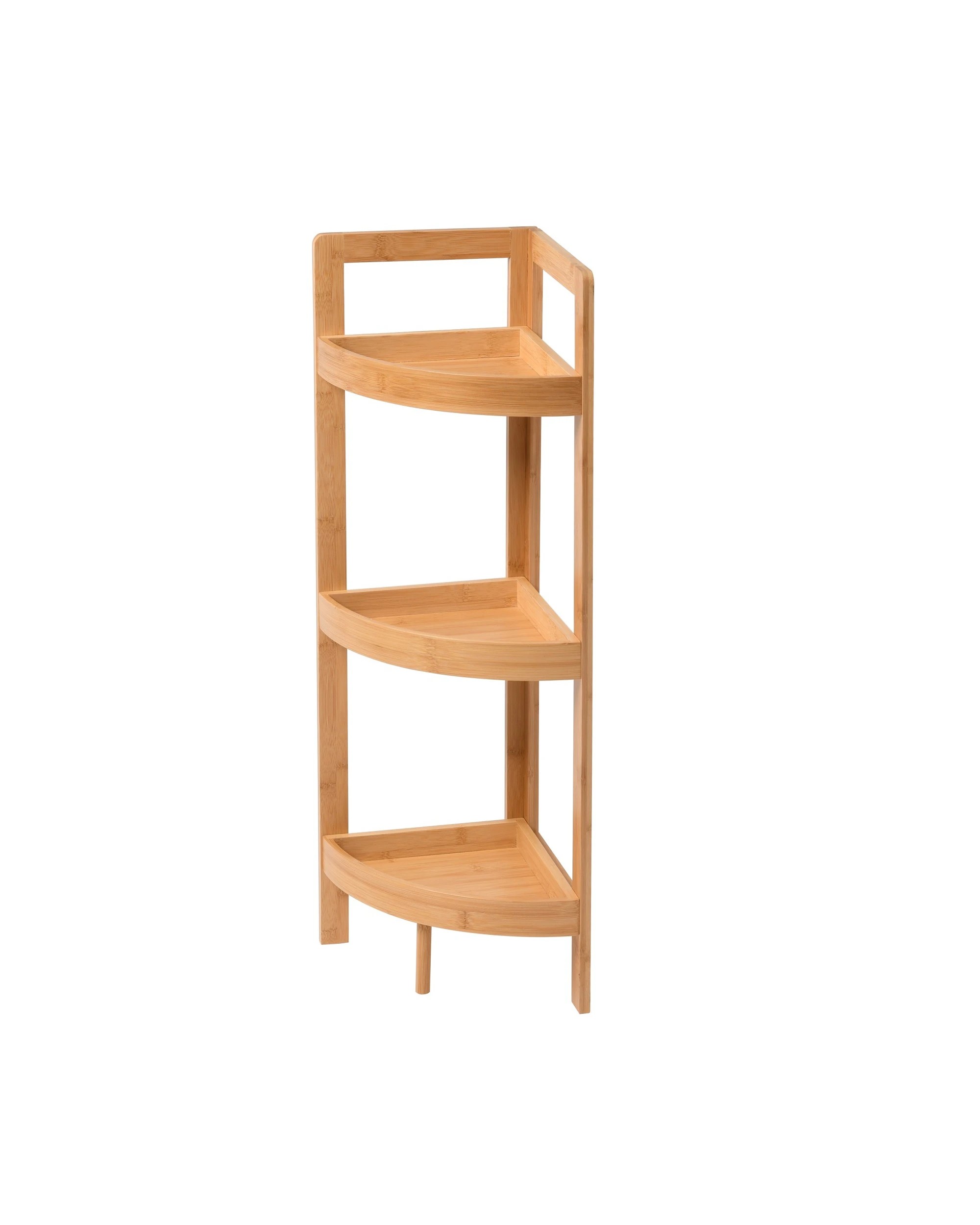 1 Takara Okin 3-Tier Natural Bamboo Corner Caddy 23x23x77cm - Natural, 1 of 4