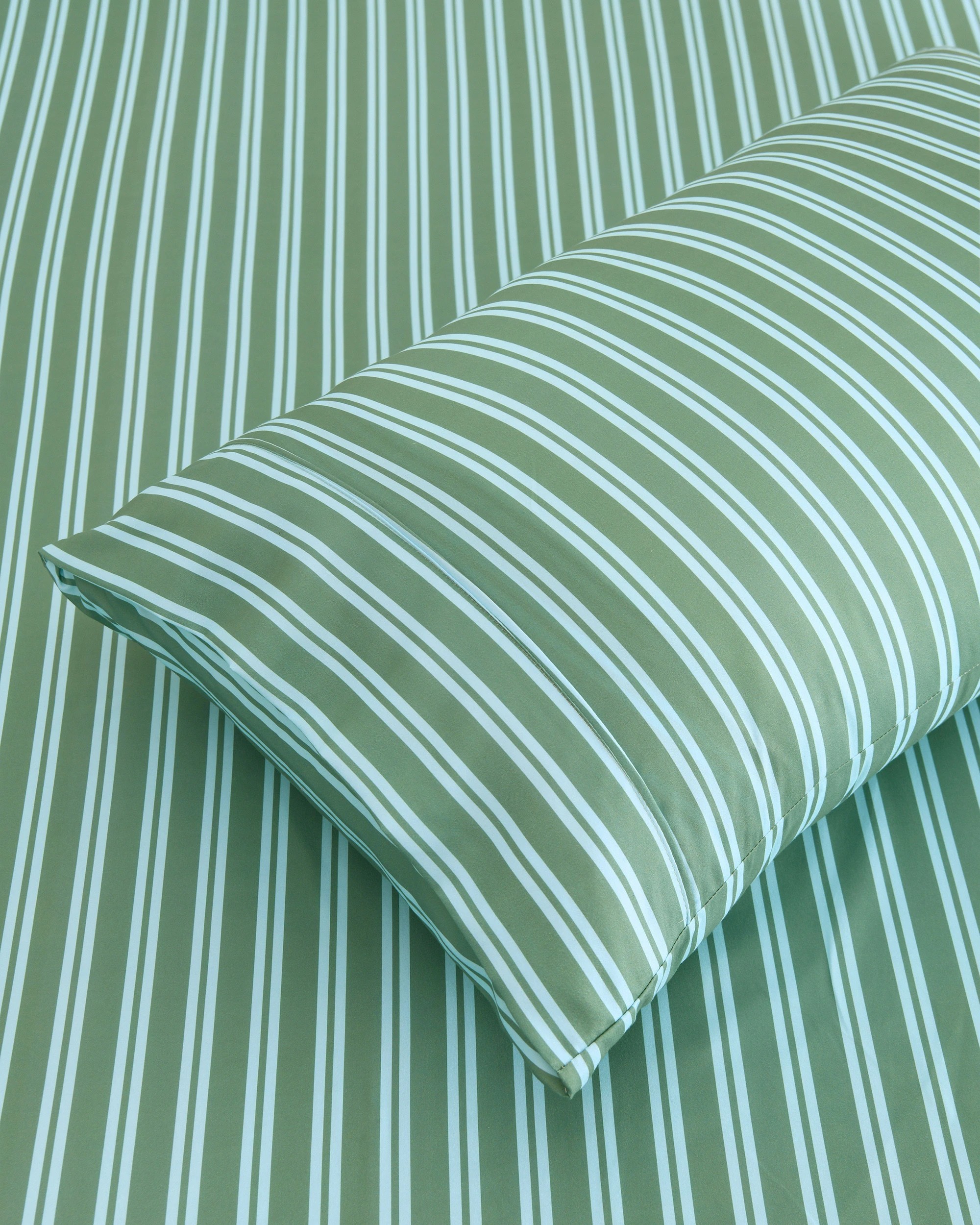 4 Dreamaker Pippa Stripe Fitted Sheet Set - Single Bed - Green, 4 of 6