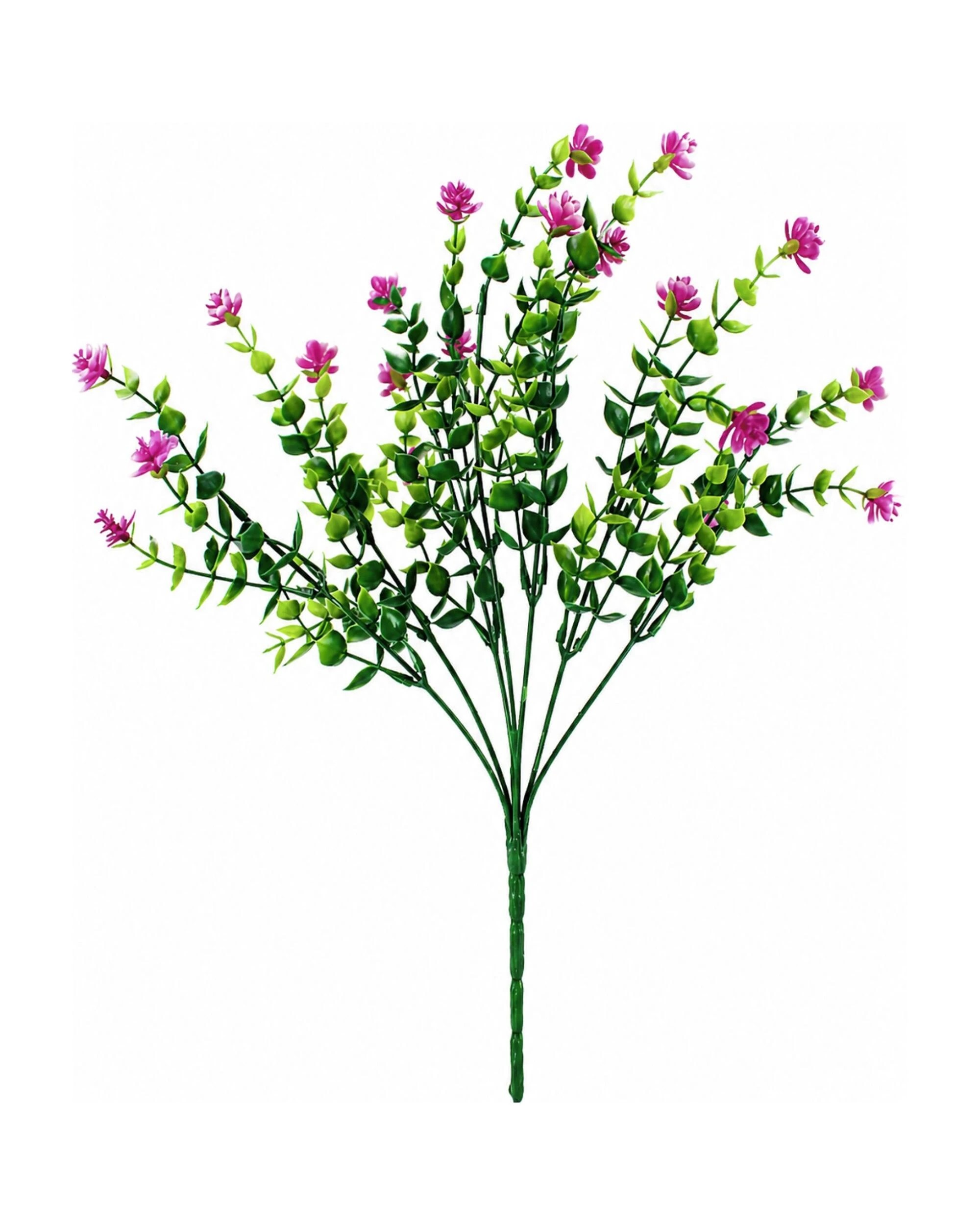 1 Party Maker Artificial Eucalyptus & Fuchsia Camellia Bunch - Pink, 1 of 3