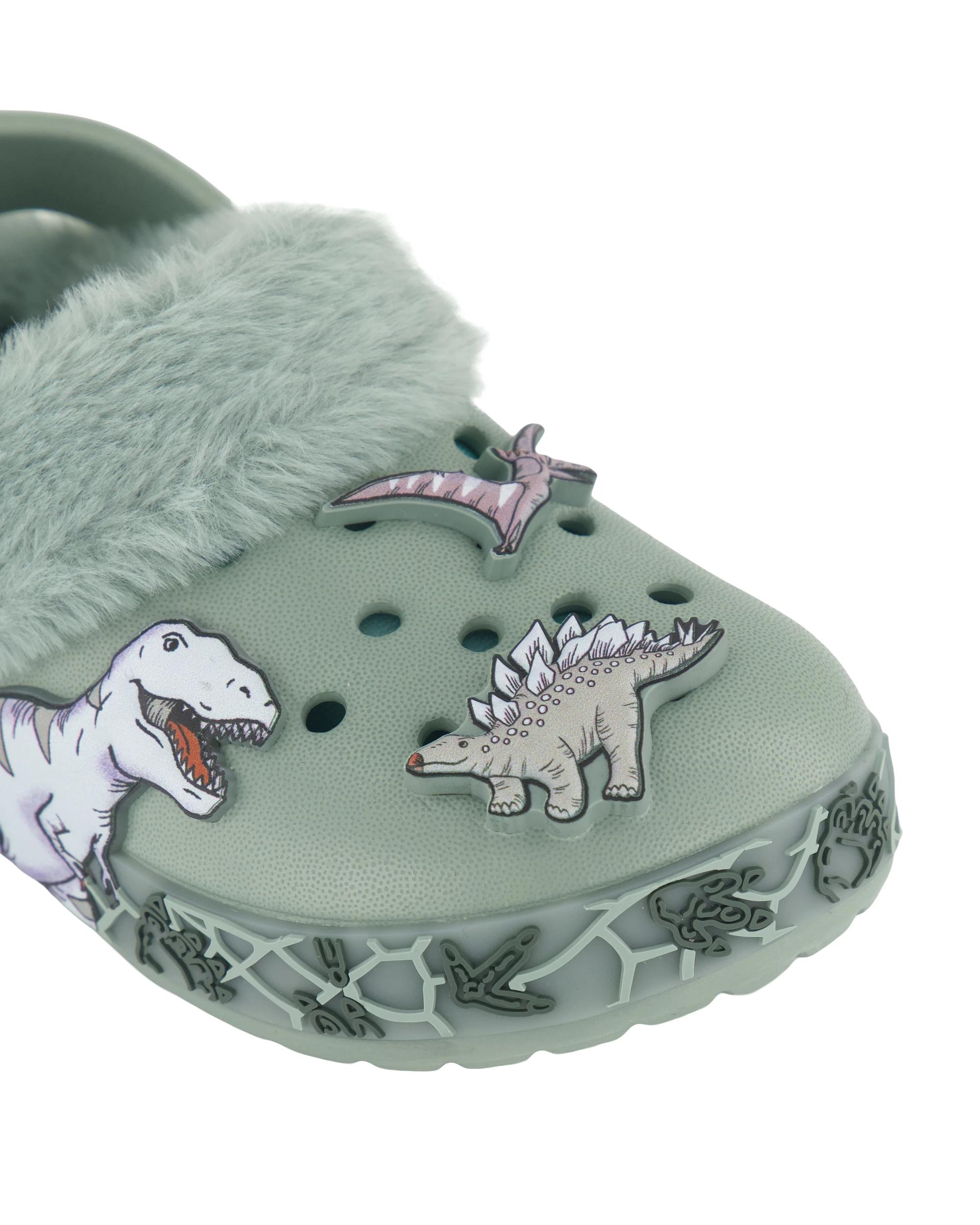 4 Junior Light Up Furlined Clogs Dino, 4 of 4