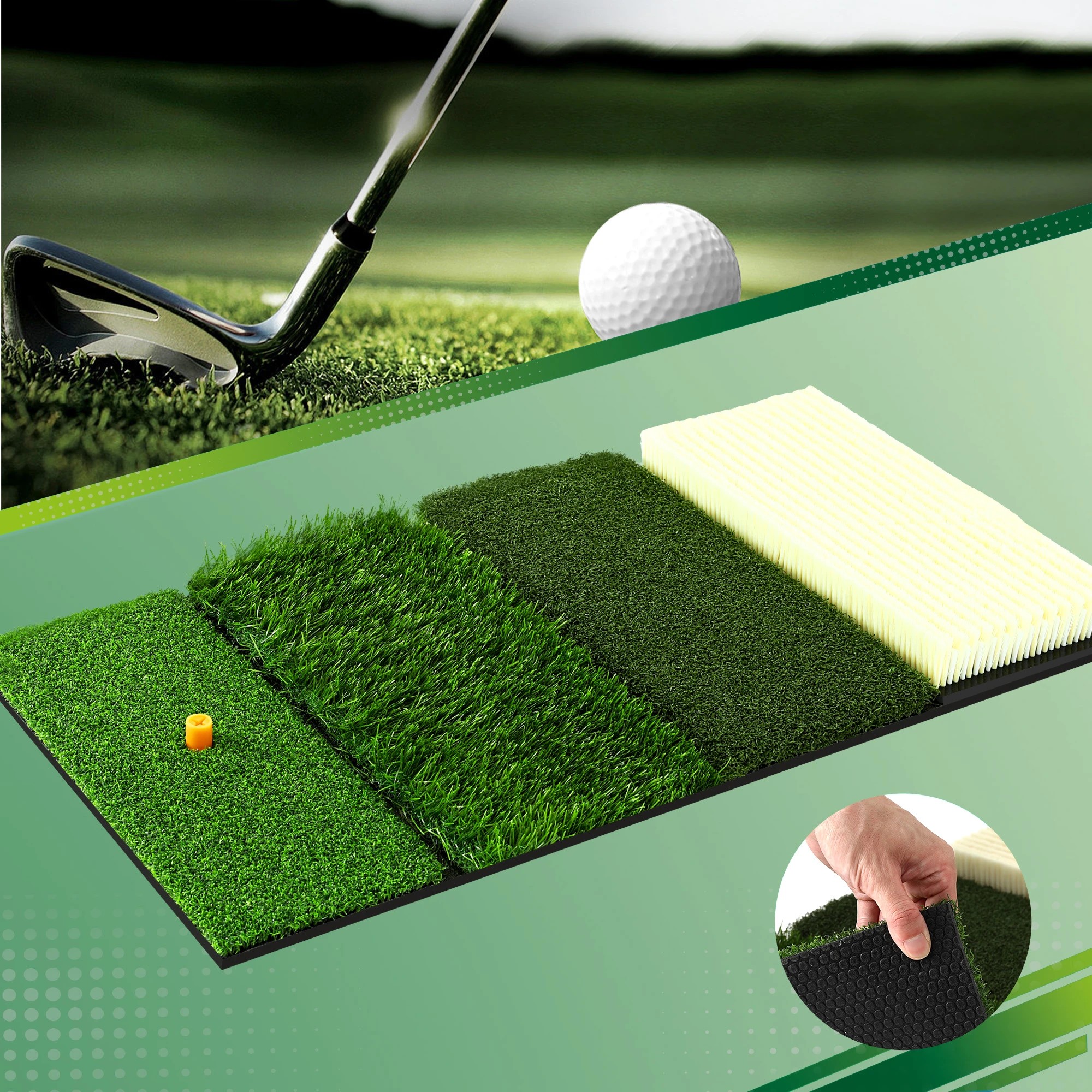 8 Everfit Golf Hitting Mat Practice Turf 4 in 1 Foldable Training Aid Backyard - Green, 8 of 8