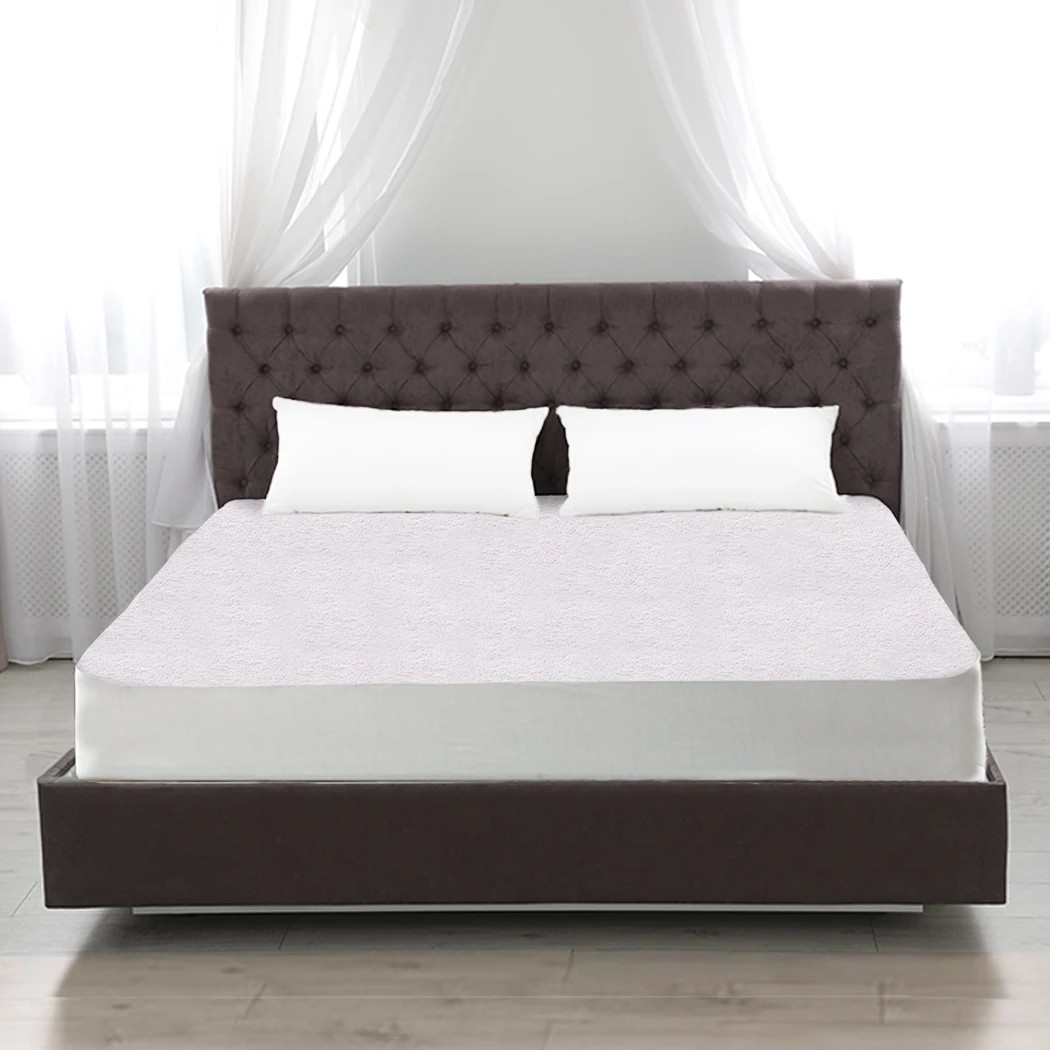 7 Dreamz Terry Cotton Fyllt Fitted Waterproof Mattress Protector - Double Bed, 7 of 8