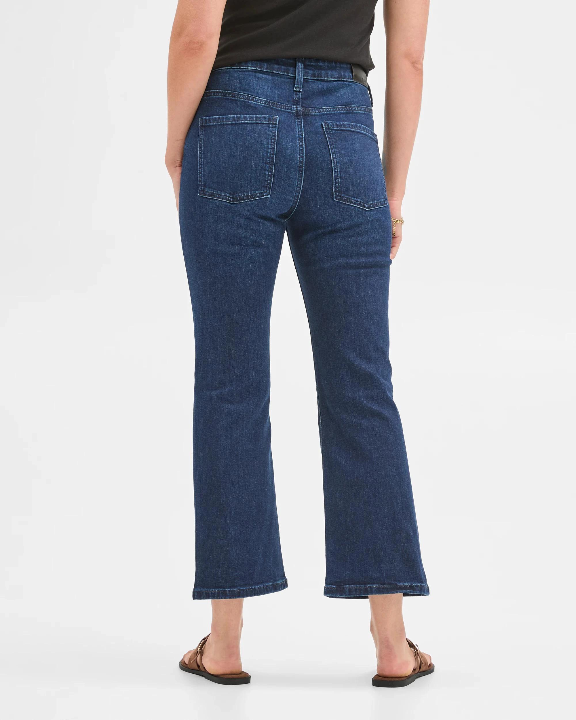 9 Target Mid Rise Crop Length Kick Flare Denim Jeans MIDNIGHT BLUE, 9 of 10