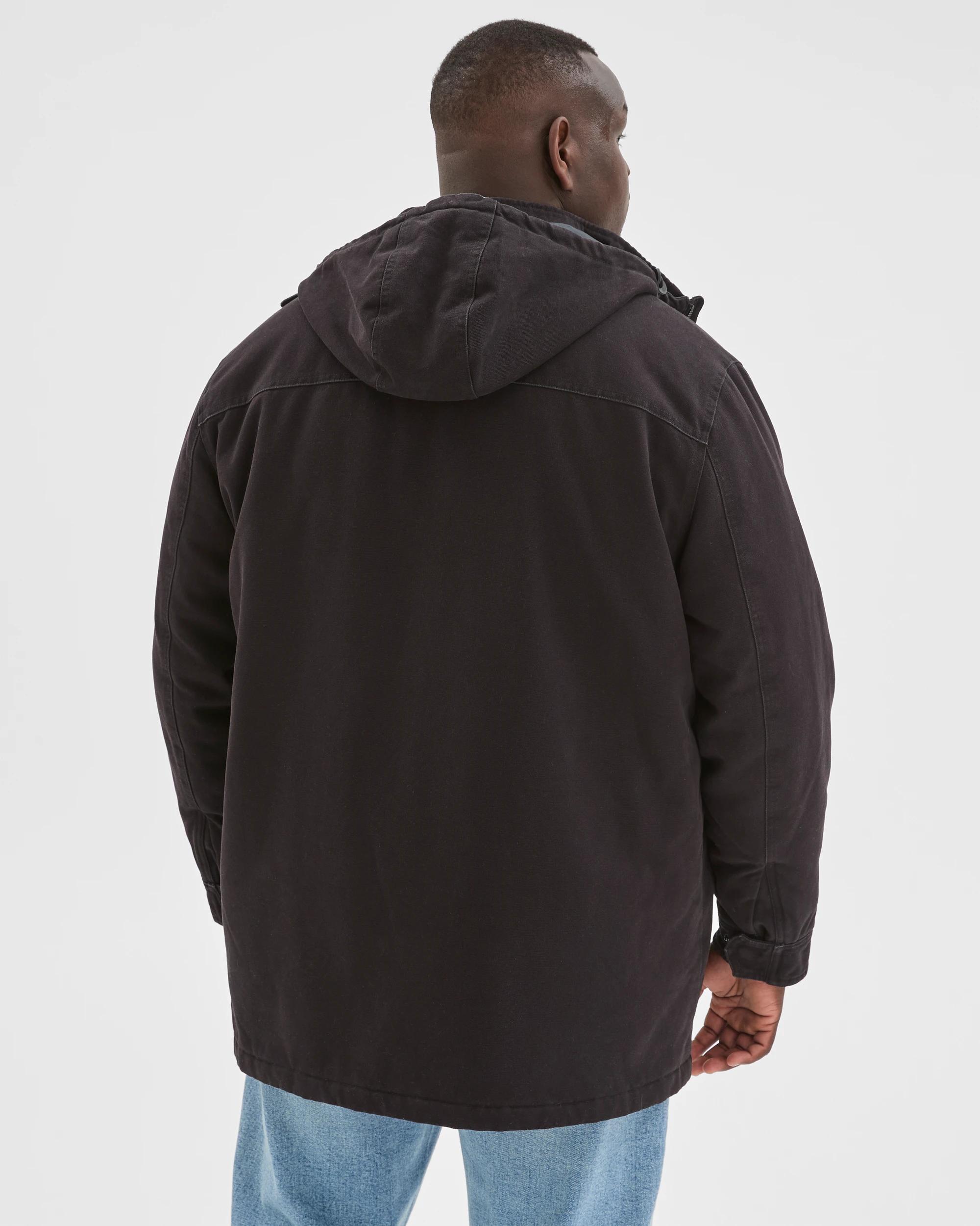 7 Target Man Plus Plus Size Australian Cotton Canvas Parka Jacket BLACK, 7 of 7