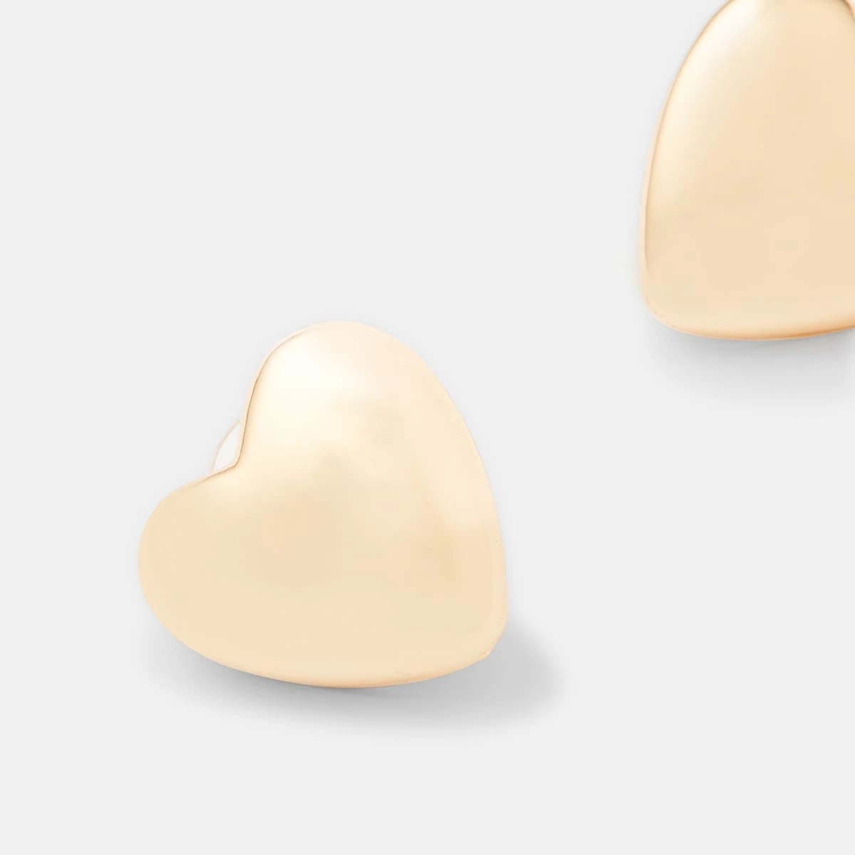 3 Heart Stud Earrings - Gold Tone, 3 of 5