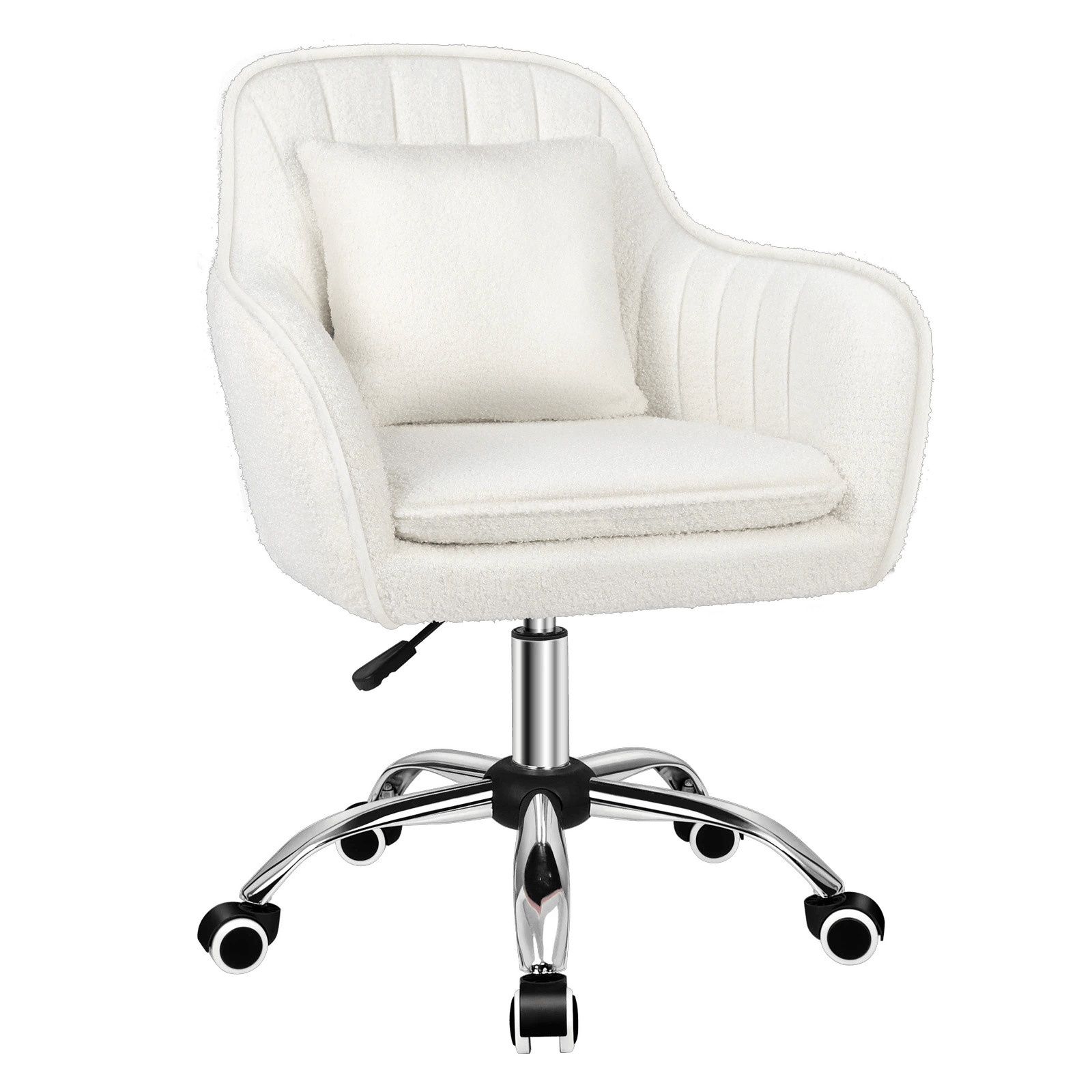 1 Alfordson Boucle Office Chair Computer Swivel Armchair Work Adult Kids - White, 1 of 10