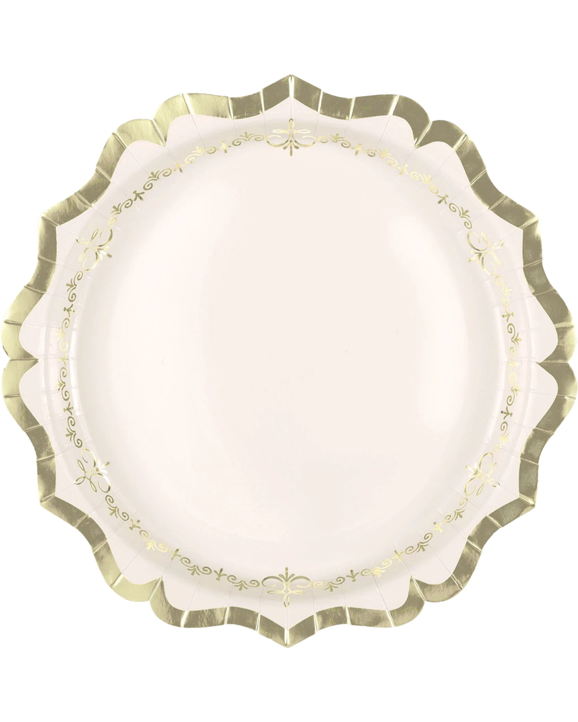 1 Unique Golden Garden Party Macaron Large Paper Plates Pack of 8 - Pink, 1 of 1