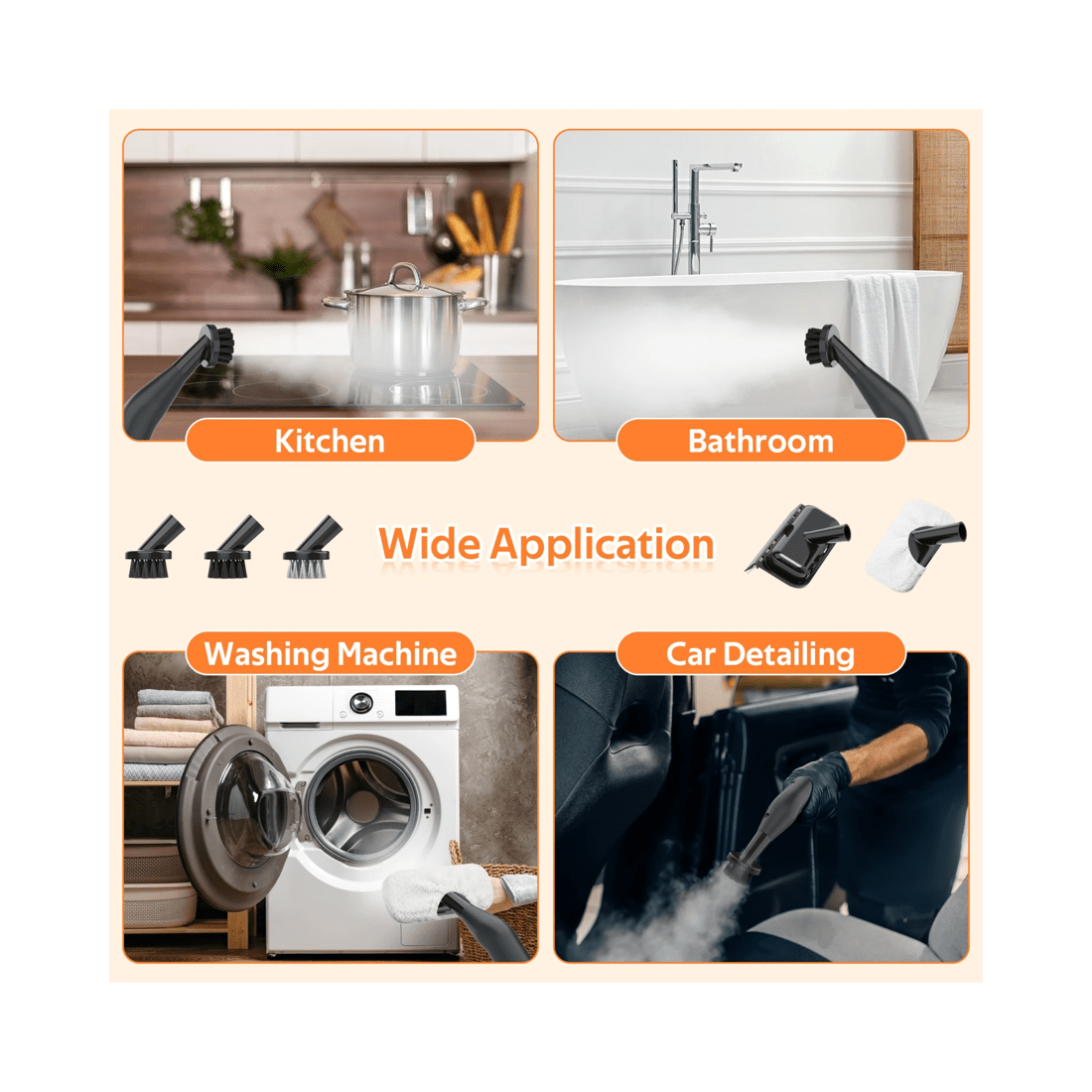 4 Advwin 1500W Steam Cleaner, 1.2L Handheld Steam Cleaner For Carpets, Curtains, Plush Toys, Tiles, Air Conditioner, Hoods, 4 of 7