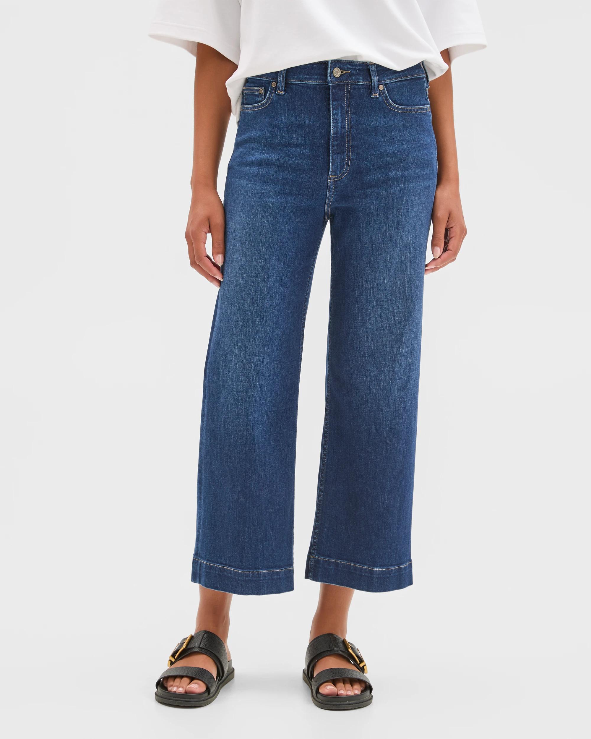 2 Target Kelsey Crop Length Wide Leg Denim Jeans SAPHIRE WASH, 2 of 6