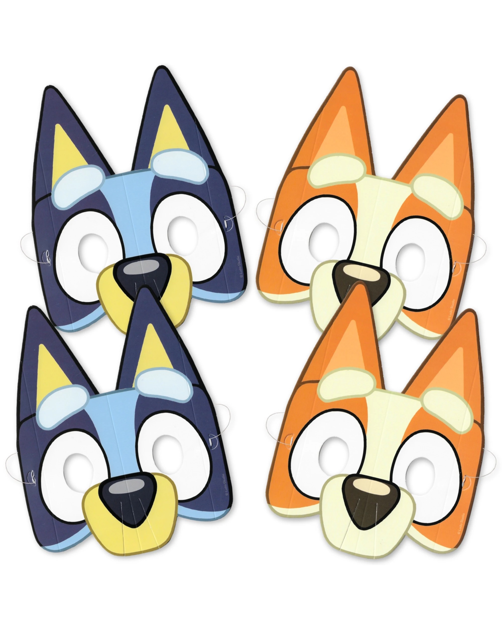 1 CCDS Bluey & Bingo Party Masks Pack of 8 - Multi, 1 of 3