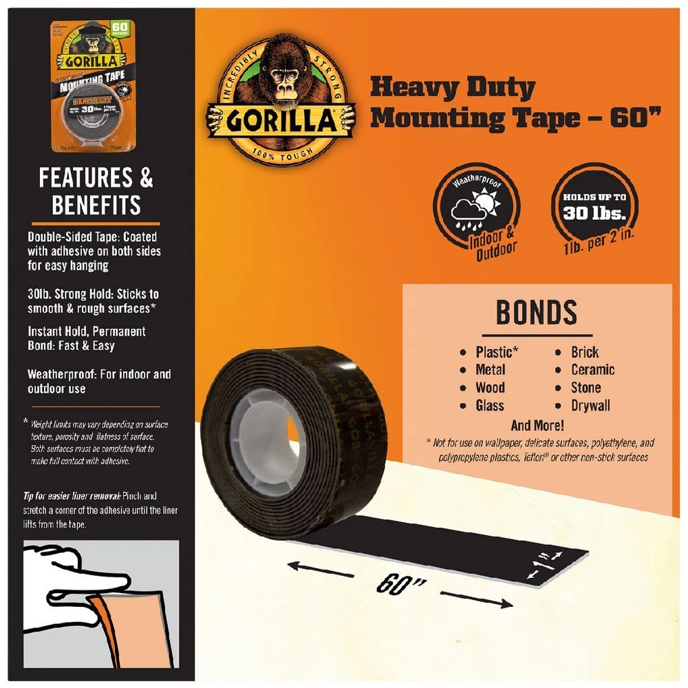 8 Gorilla Heavy Duty Mounting Tape 1.5m., 8 of 8