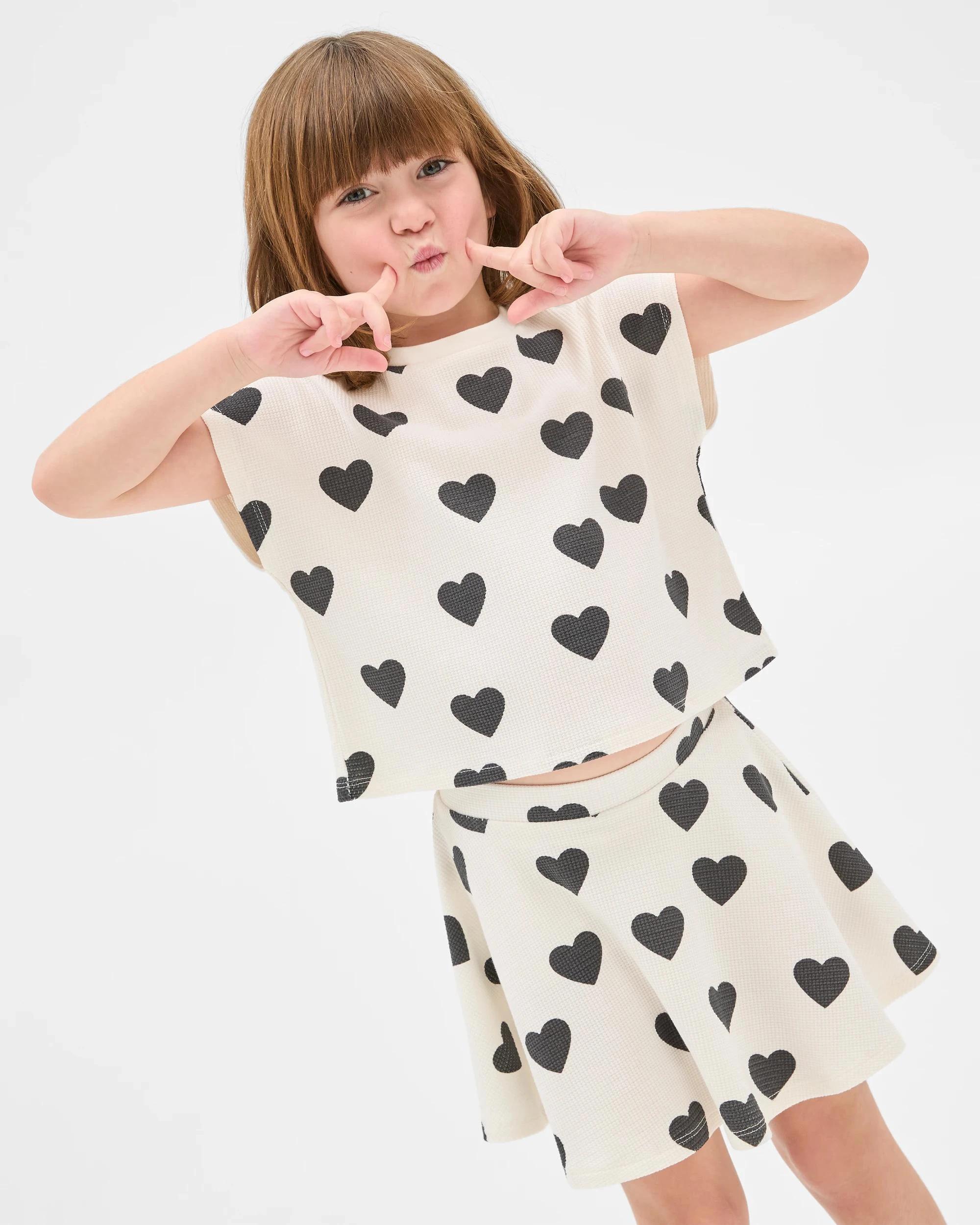 2 Target Waffle T-Shirt and Skort 2 Piece Set BLACK AND WHITE, 2 of 6