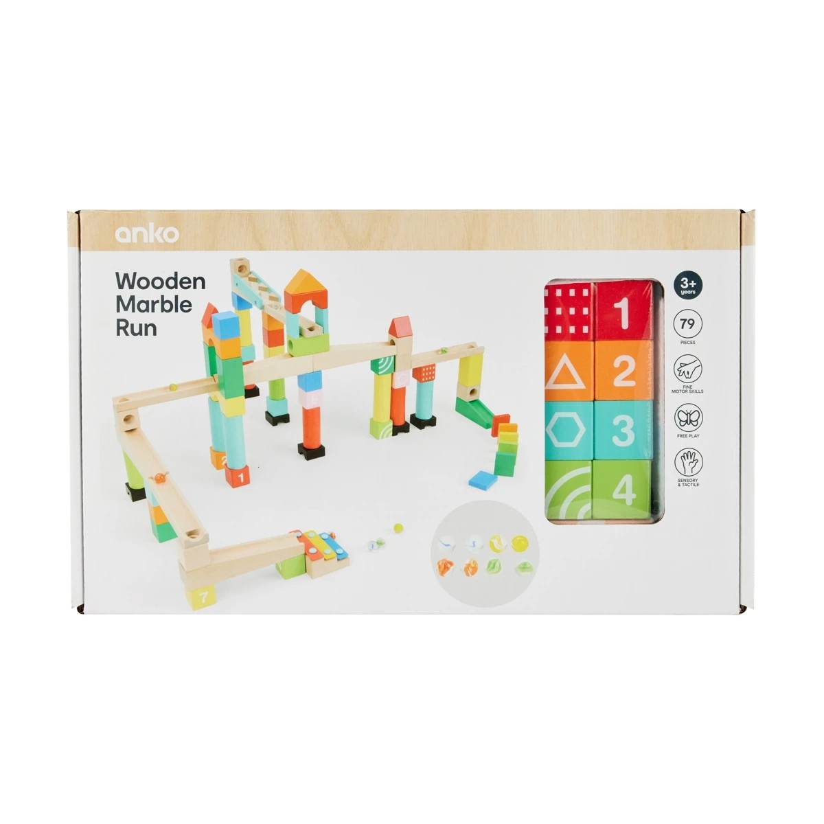 1 79 Piece Wooden Marble Run Set, 1 of 11
