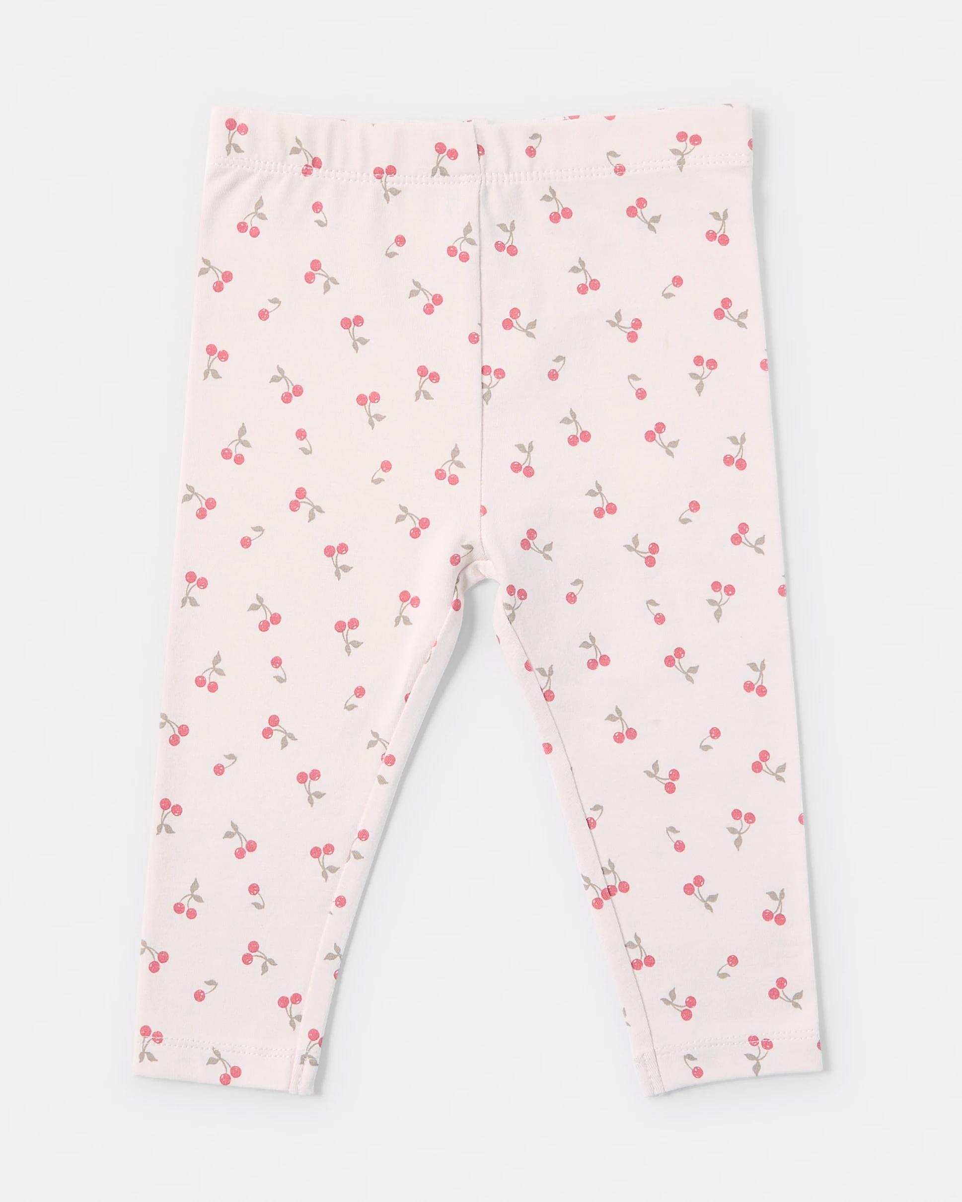 3 3 Pack Print Leggings LIGHT PINK DITSY CHERRY MULTIPACK, 3 of 5