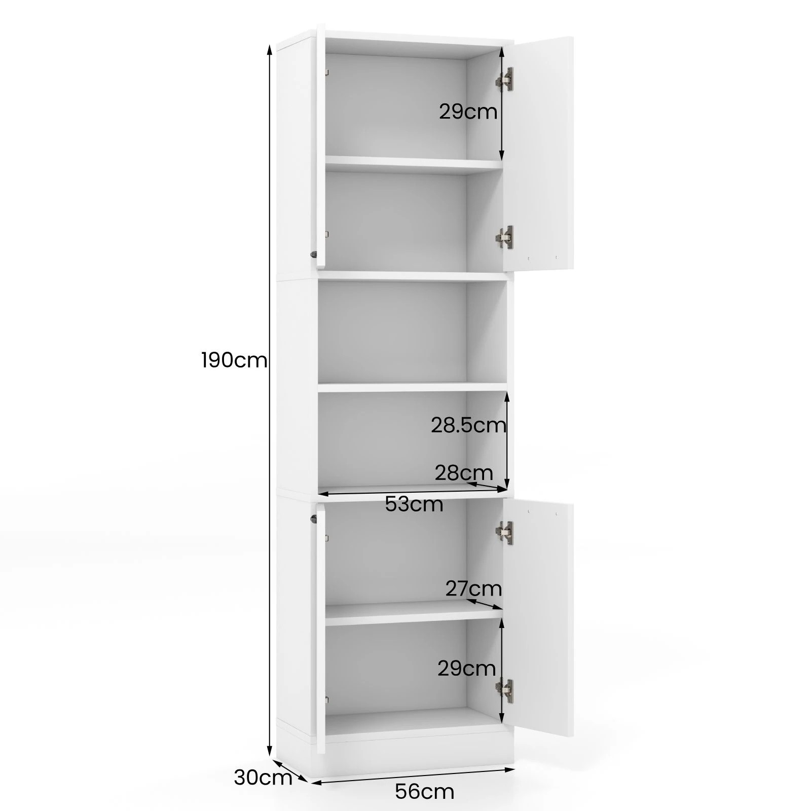 4 Costway 190CM Tall Cabinet Kitchen Pantry, 4 of 5