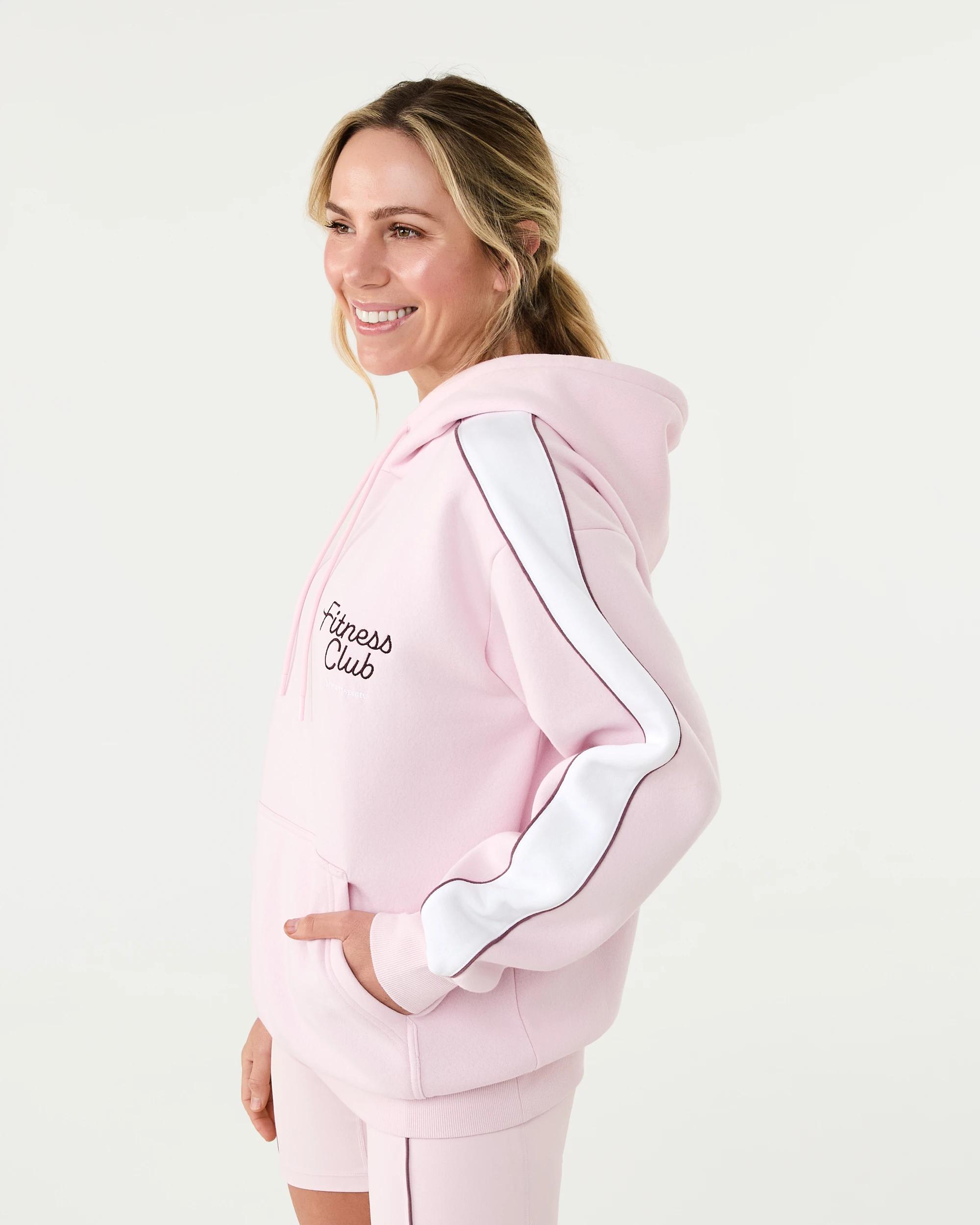 2 Active Womens Graphic Fleece Hoodie Aura Pink, 2 of 8