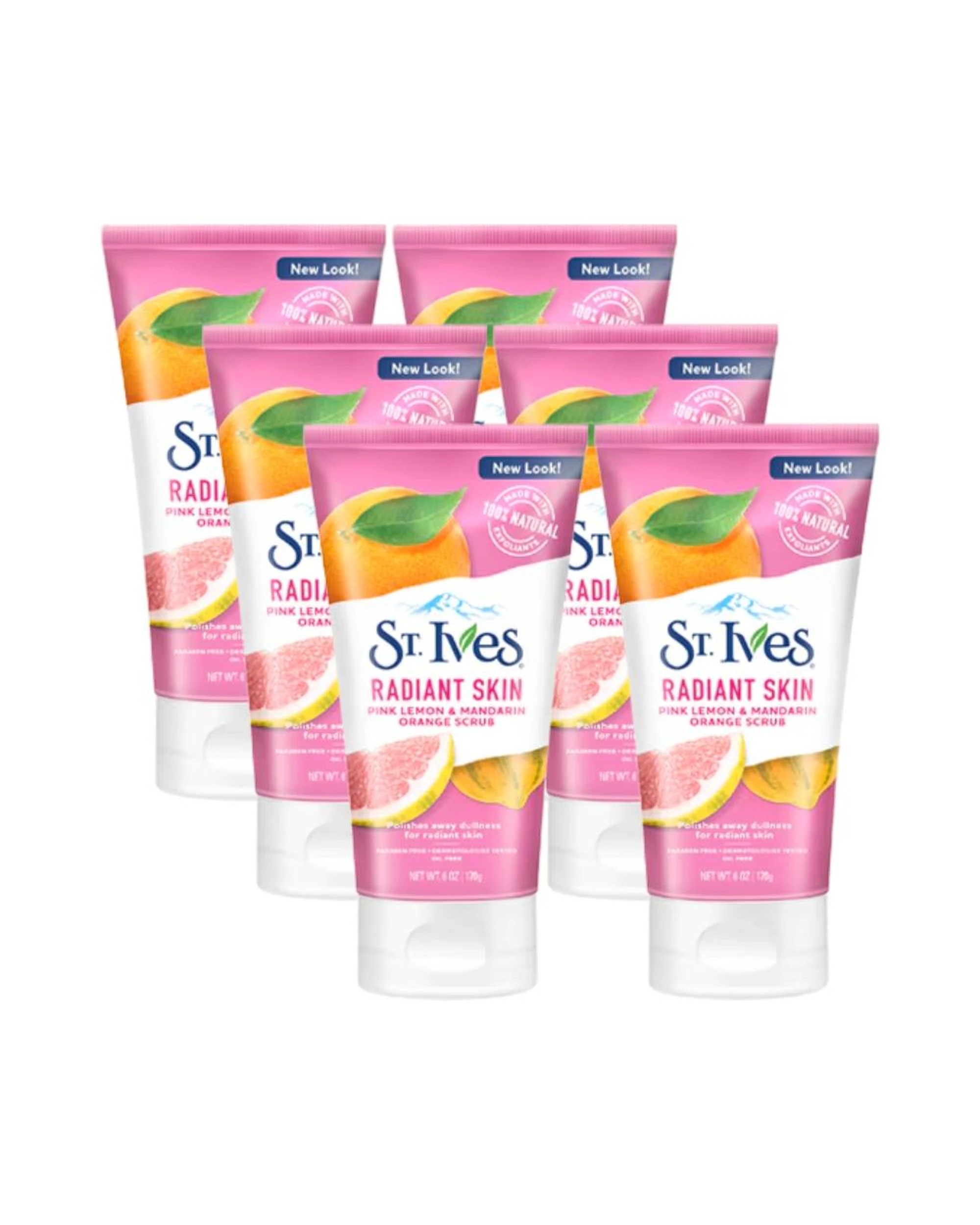 1 6 x St Ives Radiant Skin Pink Lemon And Mandarin Scrub 170g, 1 of 1
