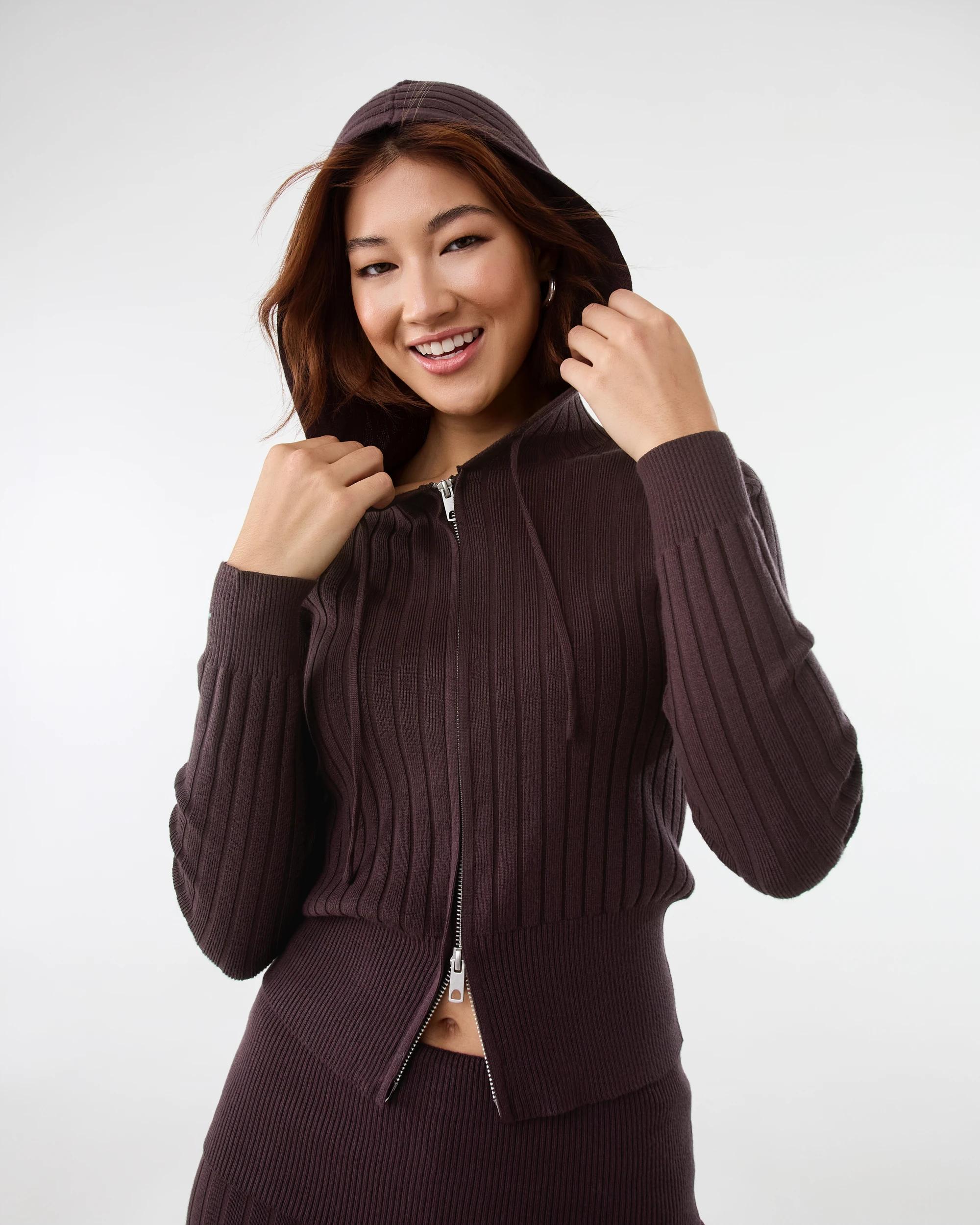 8 Knit Hoodie Choc Plum, 8 of 8