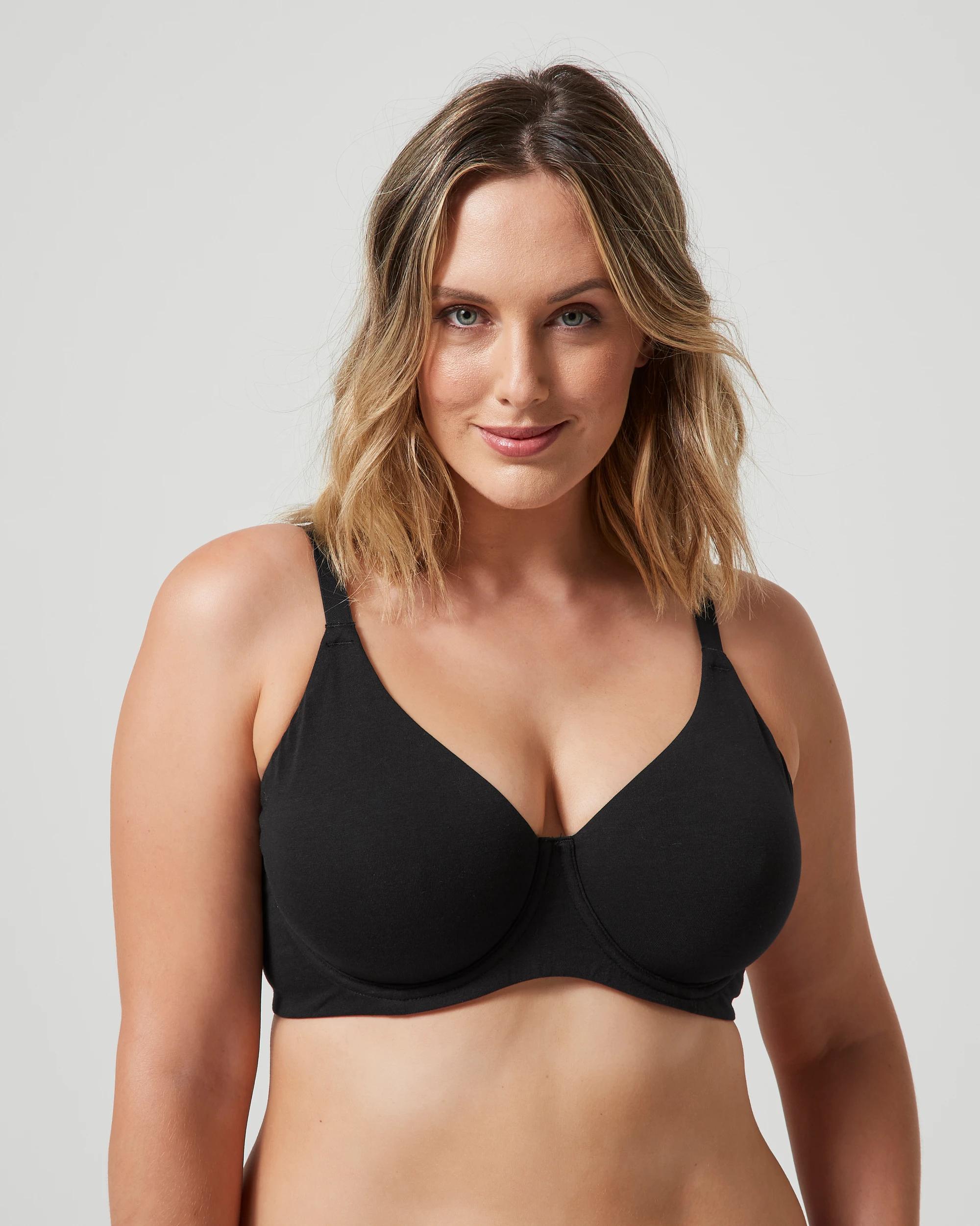 3 Target Woman Australian Cotton Blend Fuller Figure Pippa Soft Cup Bra BLACK, 3 of 8