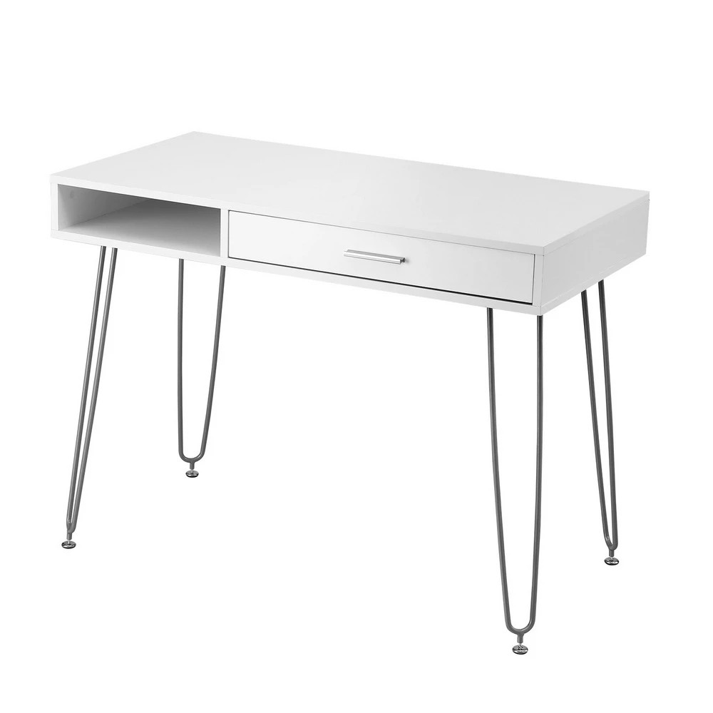 1 Artiss Computer Desk Drawer Cabinet Home Office Desks Workstation 100cm - White, 1 of 6