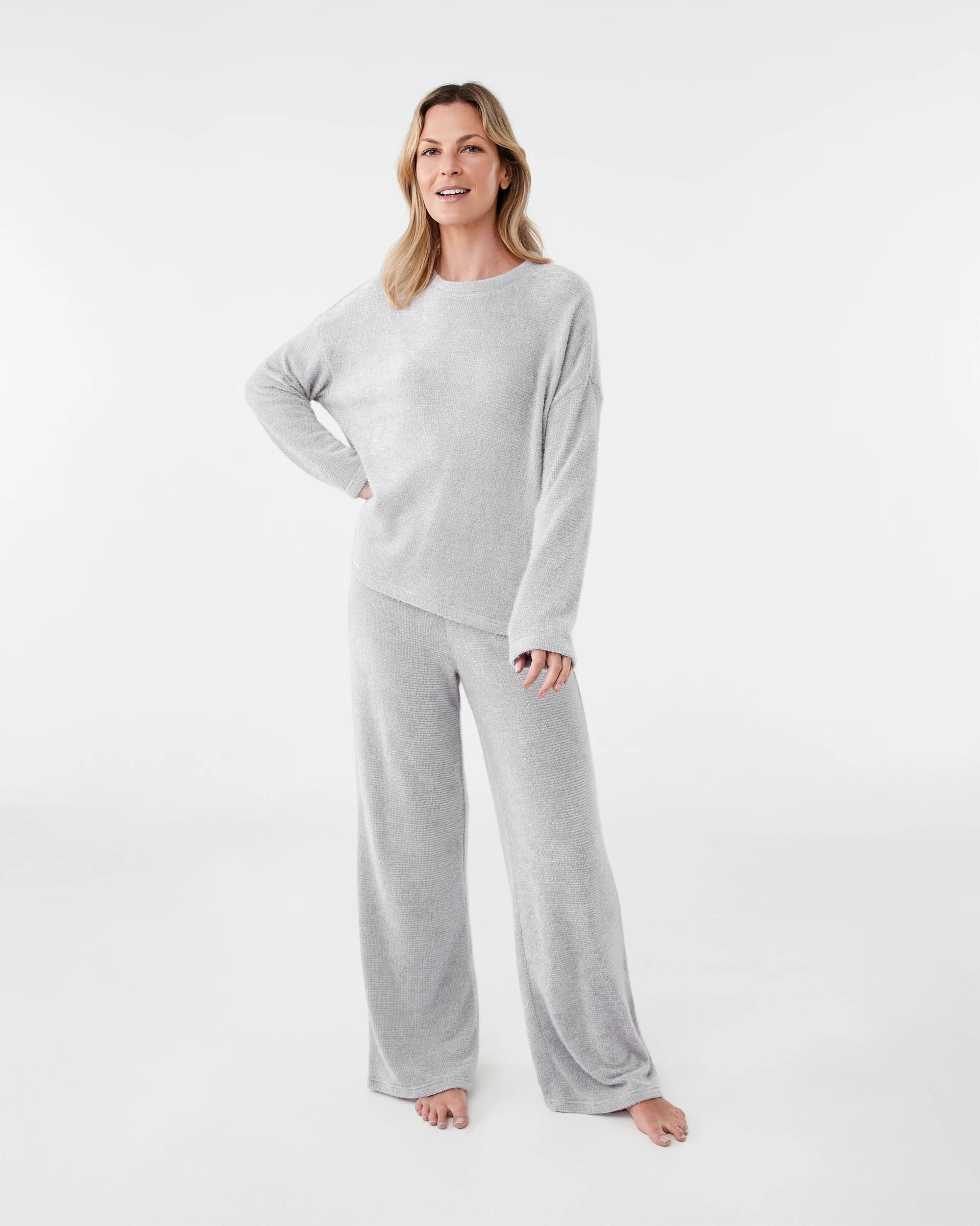 6 Plush Waffle Lounge Top Slvr Marle, 6 of 6