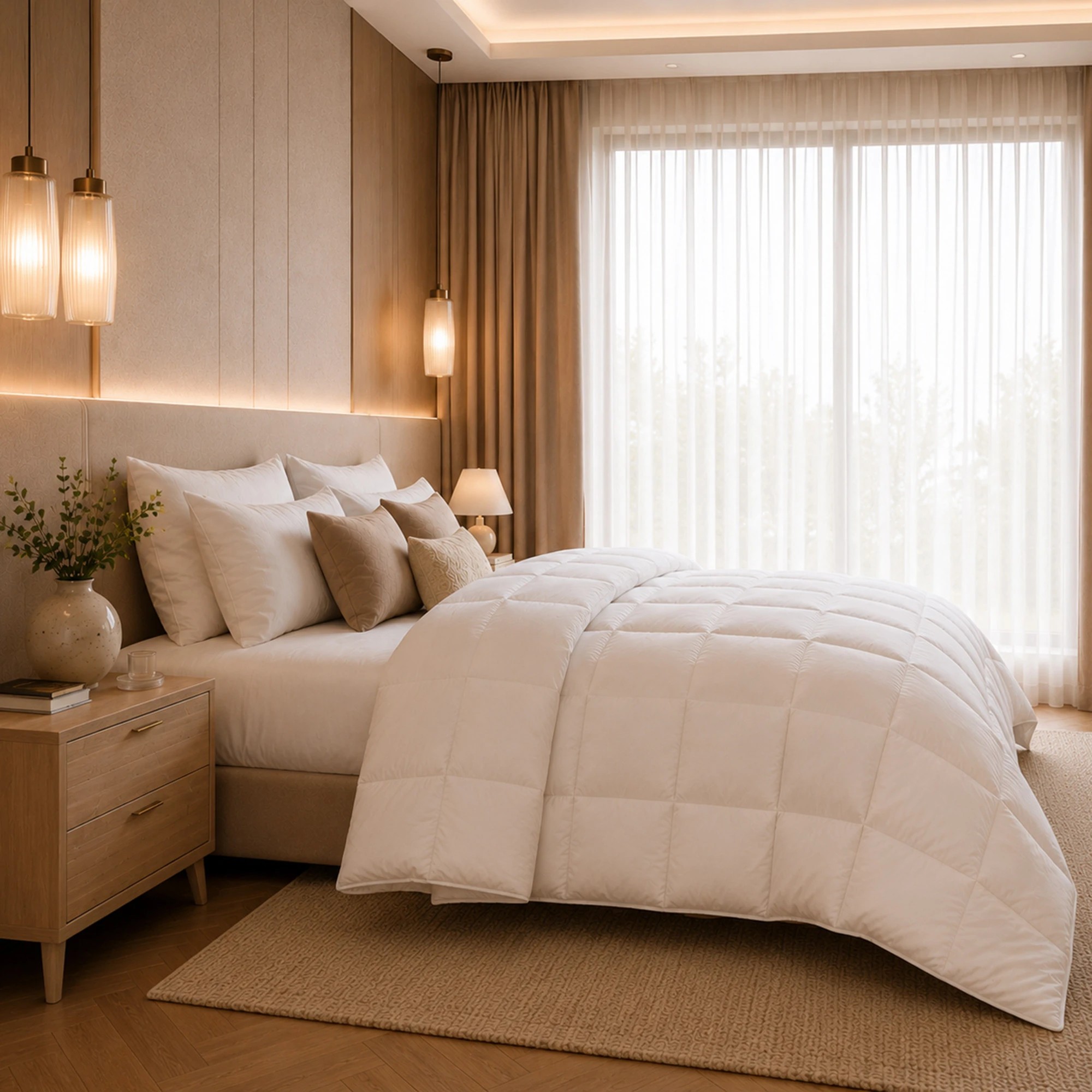 3 Royal Comfort 85/15 Duck Feather & Down Medium Warmth Quilt - Double Bed - White - Double Bed - White, 3 of 4