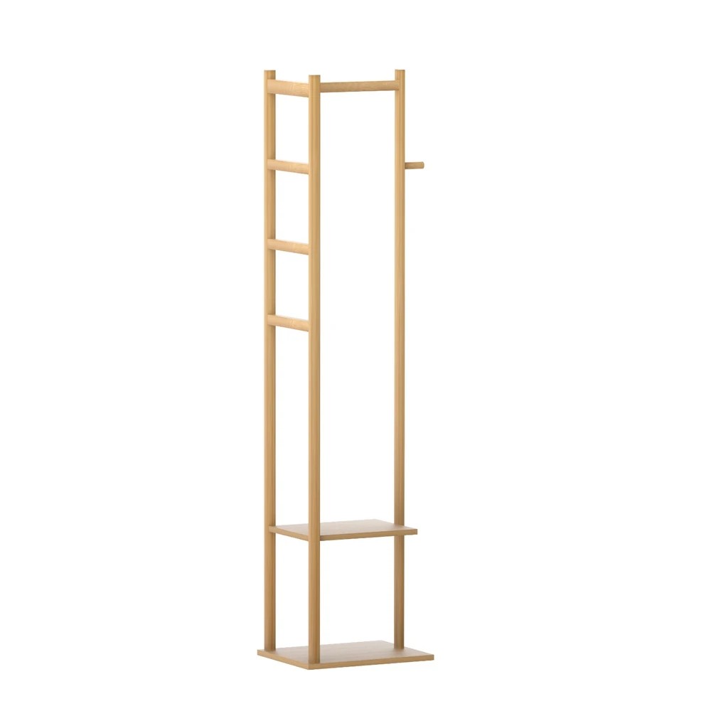 1 Artiss Clothes Rack Airer Coat Stand Bamboo - Natural, 1 of 4