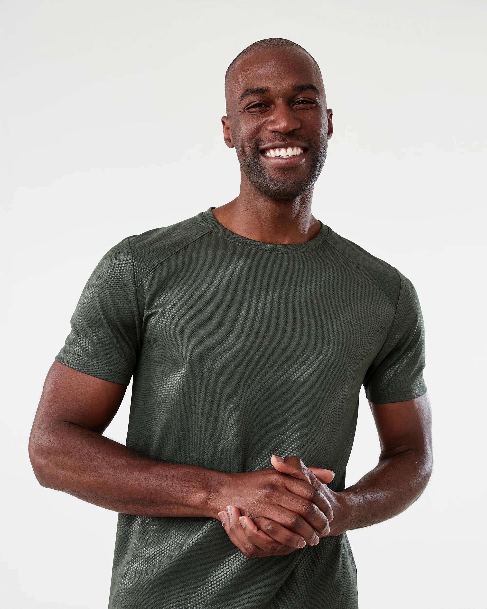 4 Active Mens Printed T-shirt Geo Green, 4 of 6