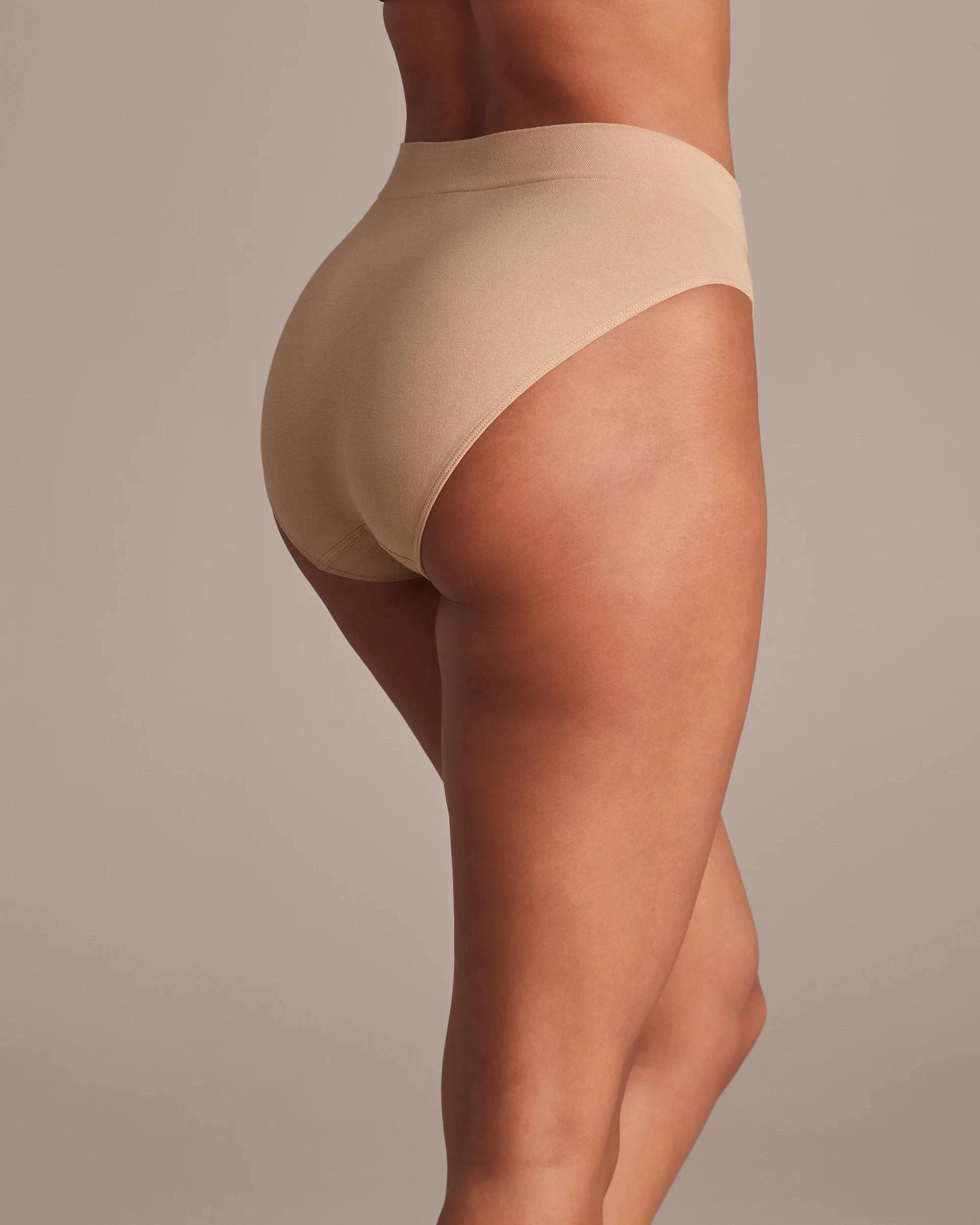 4 Target 2 Pack Cotton Seamfree High Cut Briefs LATTE BROWN, 4 of 4