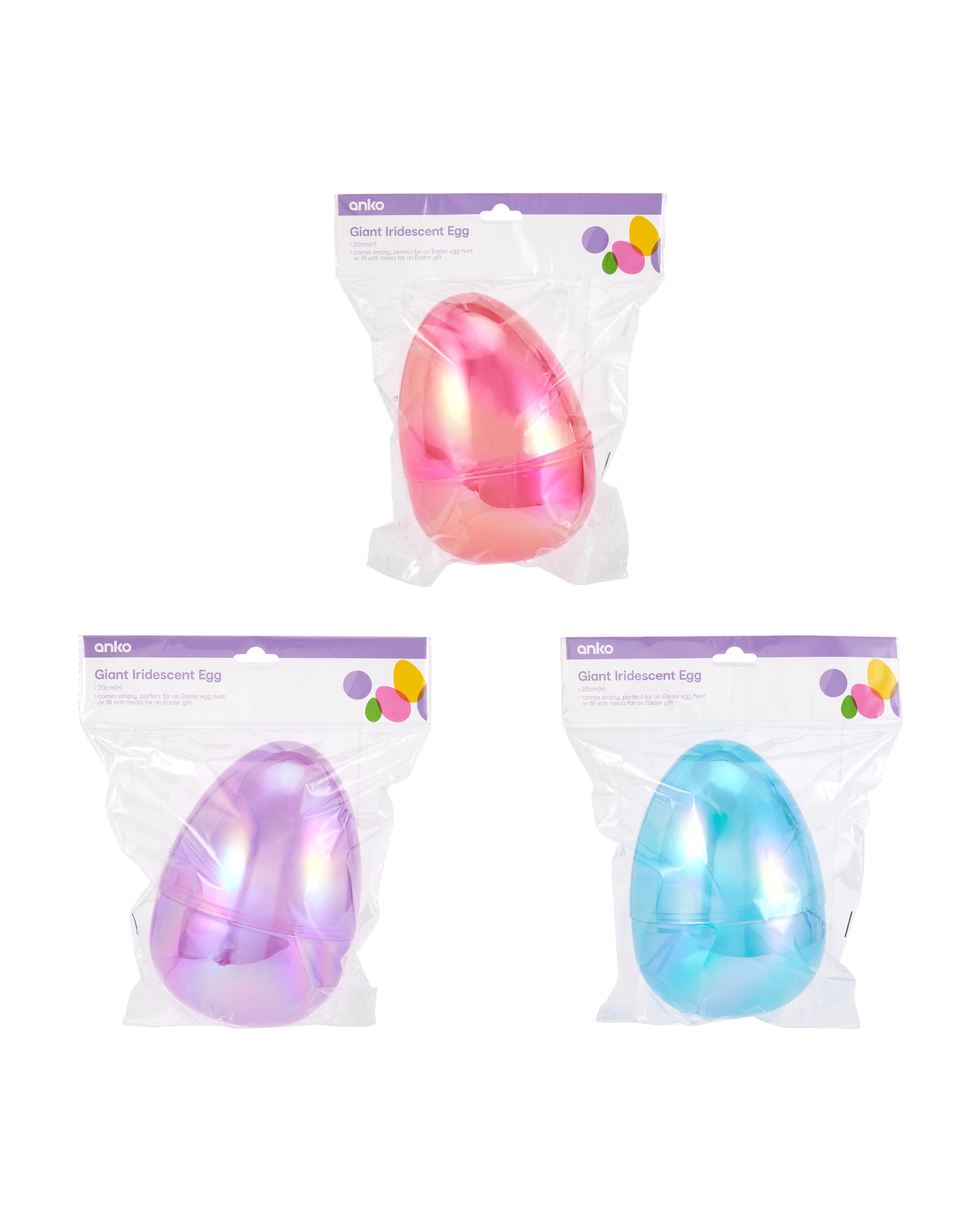 3 Giant Iridescent Egg - Assorted, 3 of 3