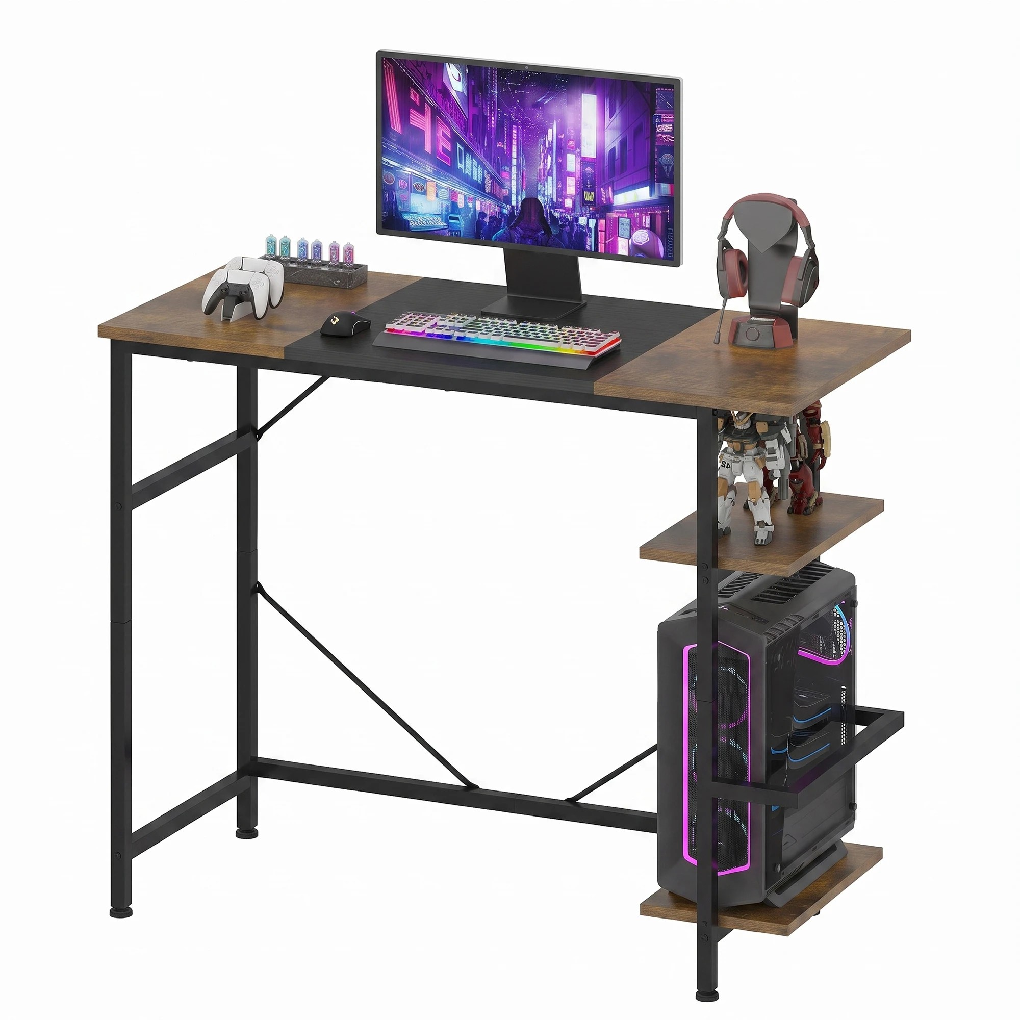 1 Advwin Reversible Computer Desk 90cm Home Office Desk Writing Table - Black, 1 of 8