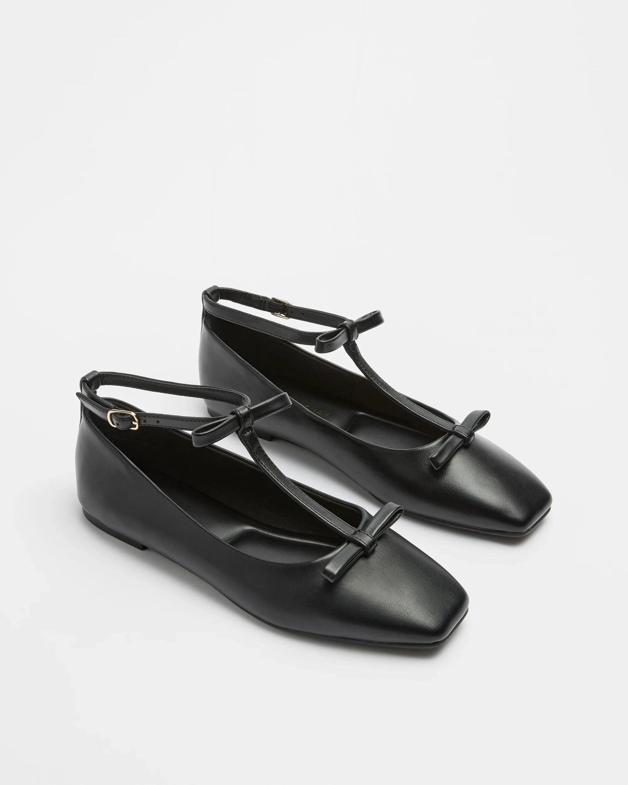 3 Target Womens T-Bar Ankle Strap Ballet Flat BLACK, 3 of 3