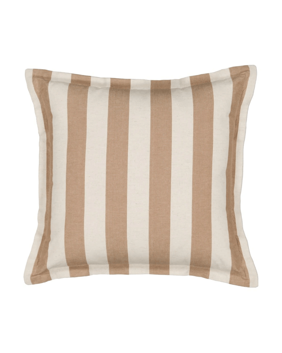 50cm Stripe Cushion - Tan