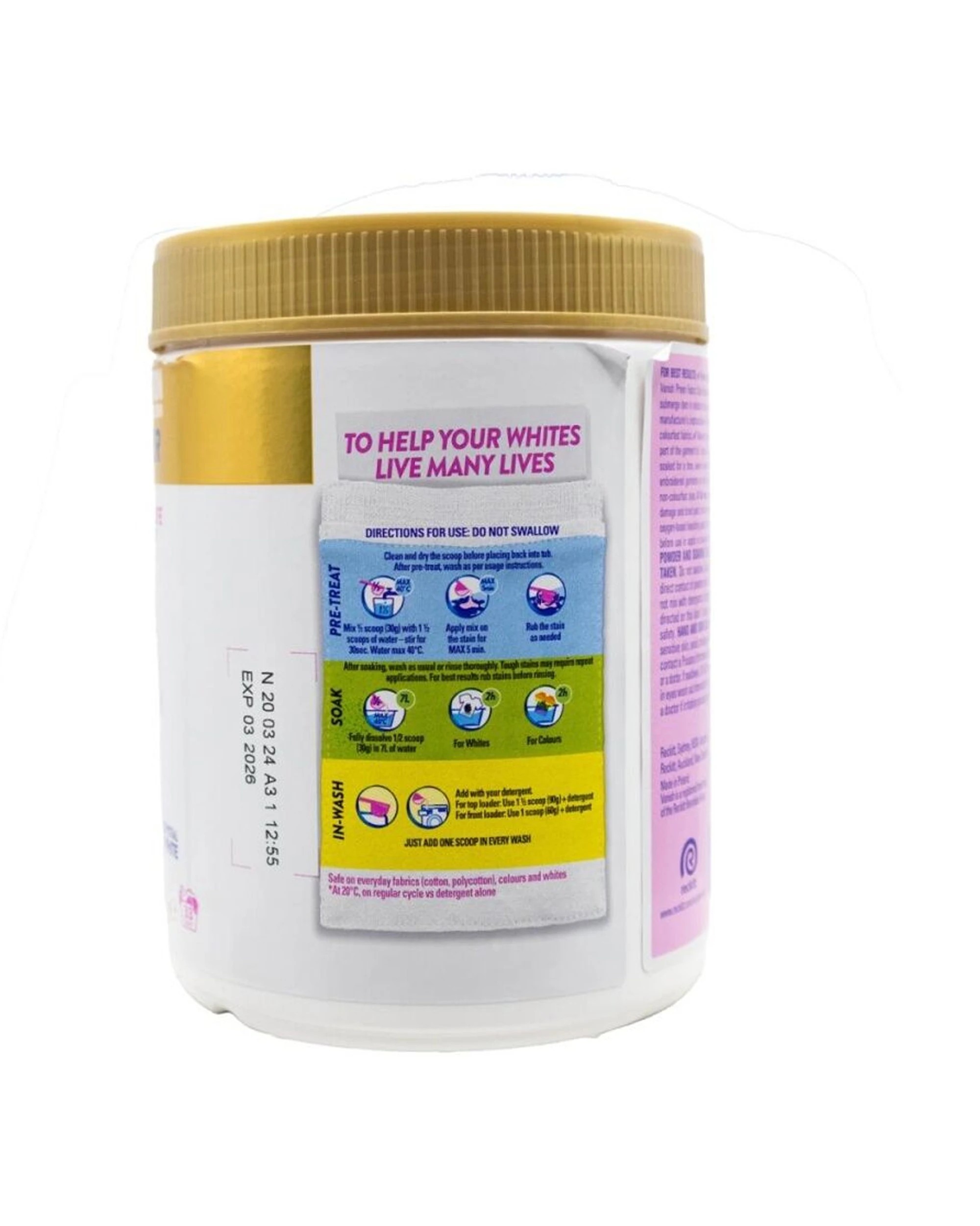 3 Vanish 3PK Napisan Oxi Action Multi Stain Remover Powder 1kg - White, 3 of 4