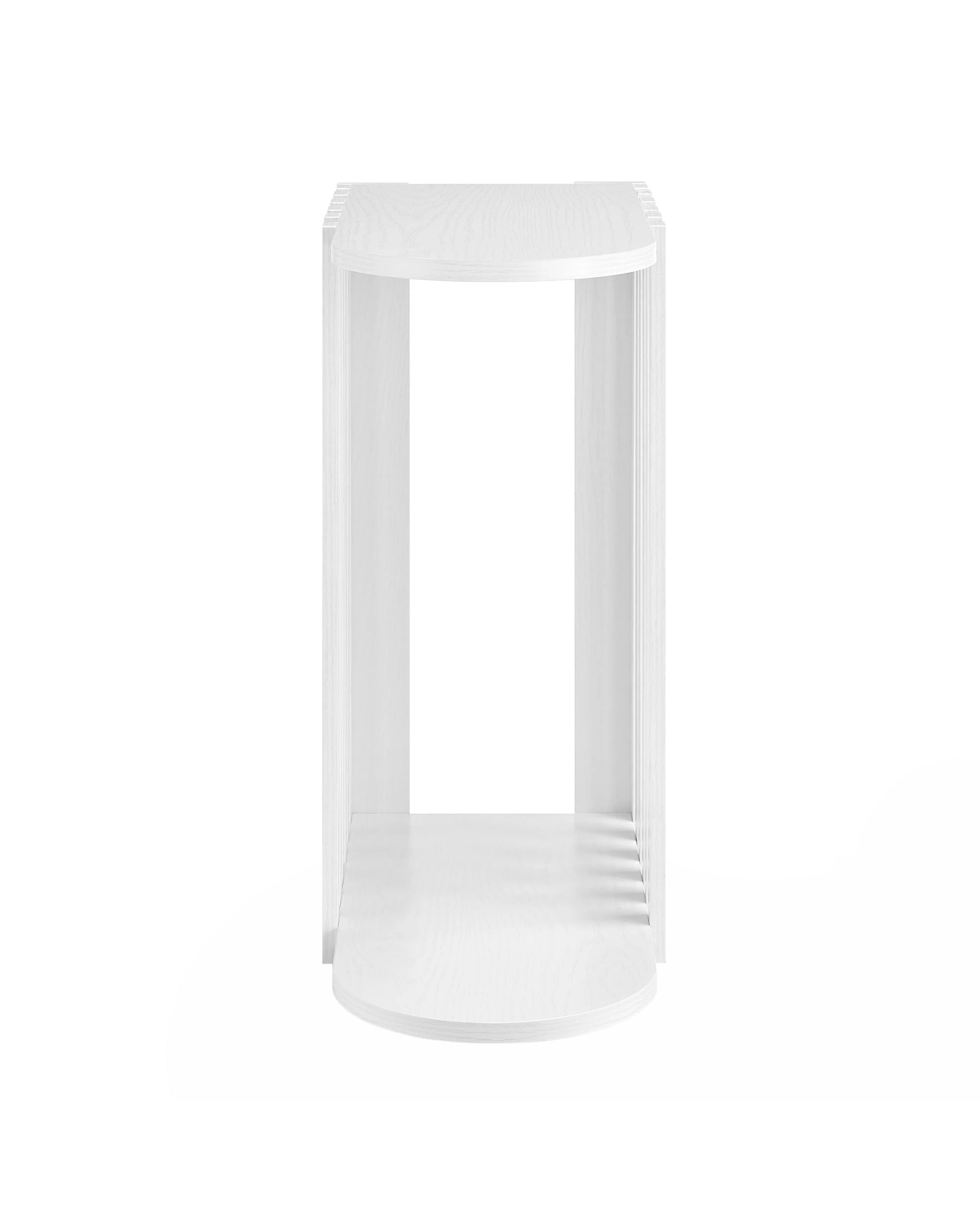 5 Kodu C  Side Table Bedside Table with Slatted Detail - White, 5 of 9