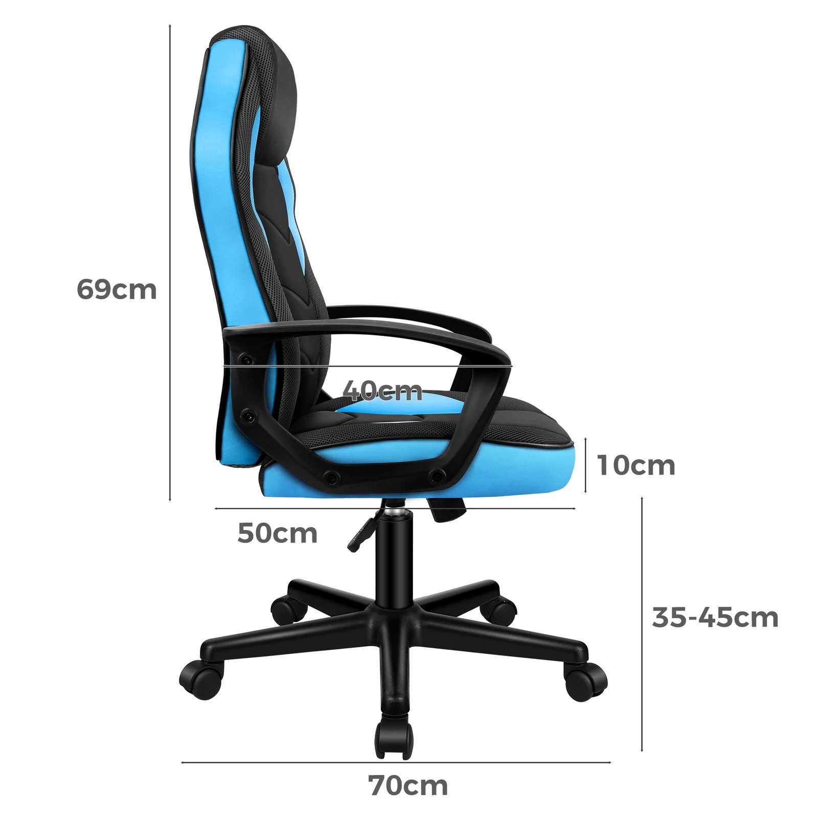 4 Alfordson Gaming Chair Racing Office Executive Computer Seat - Blue, 4 of 9