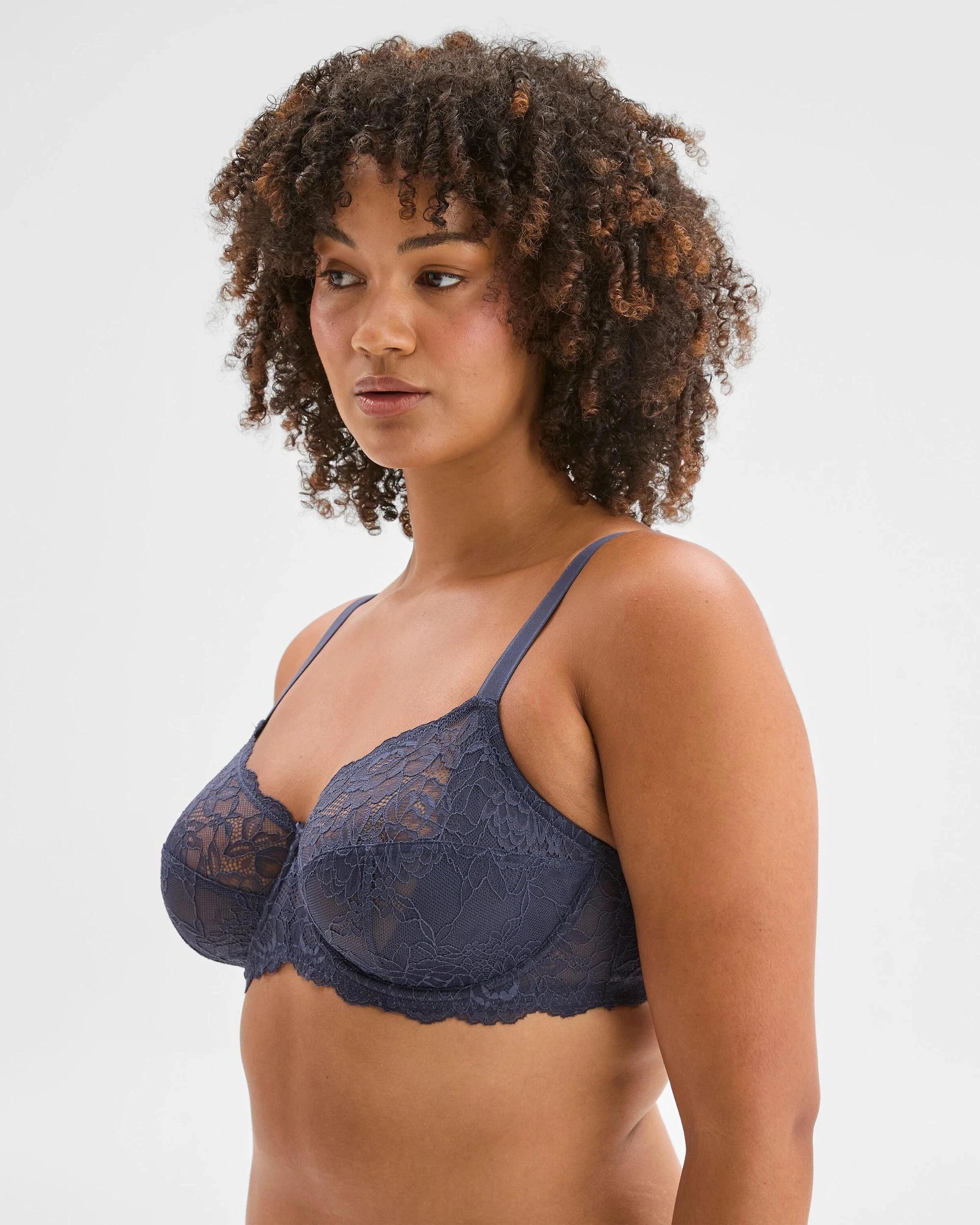 2 Target Woman Ariana Fuller Figure Lace Underwire Mesh Bra WINTER BLUE, 2 of 3