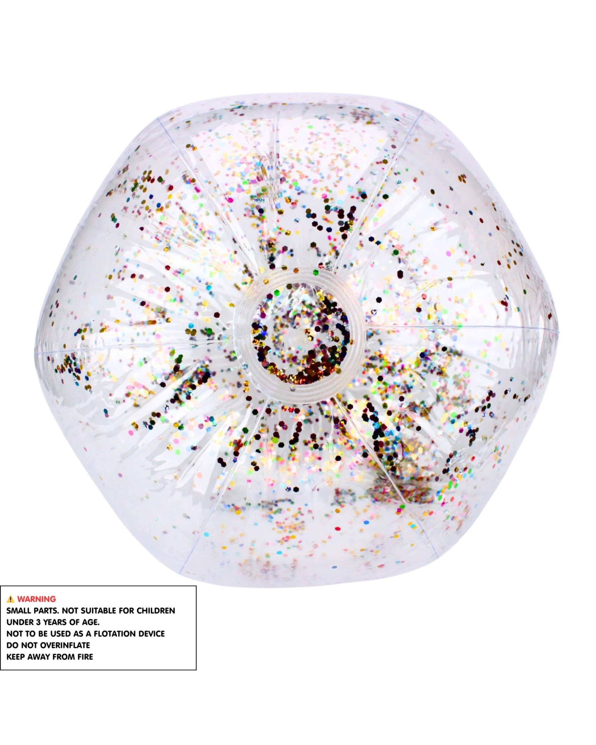 3 Party Maker Inflatable Rainbow Confetti Beach Ball 50cm - Multi, 3 of 3