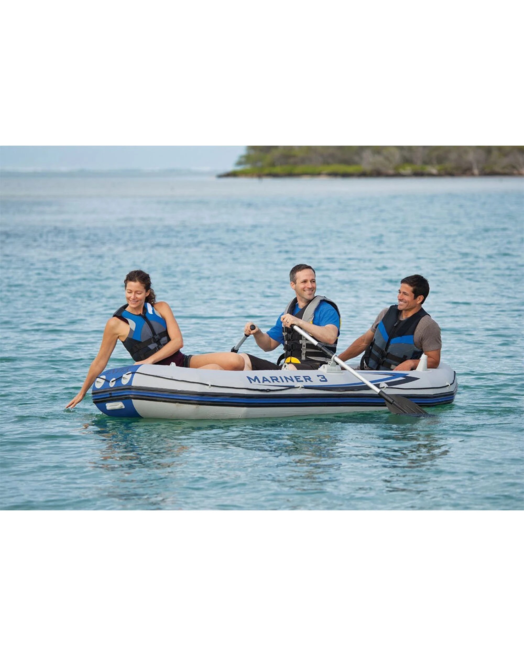 9 INTEX Mariner 3 Inflatable Boat Super Tough PVC Two Boston Valves - Blue, 9 of 9