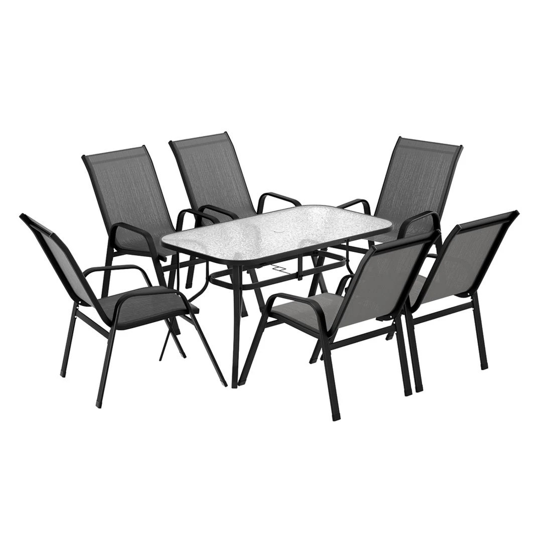 4 Gardeon 7PC Outdoor Dining Set Table and Chairs - Grey, 4 of 7