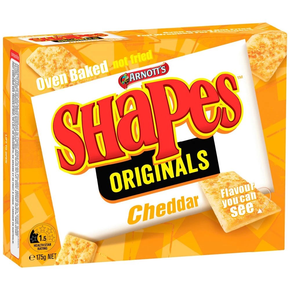1 Arnott's Shapes Cheddar 175g, 1 of 4