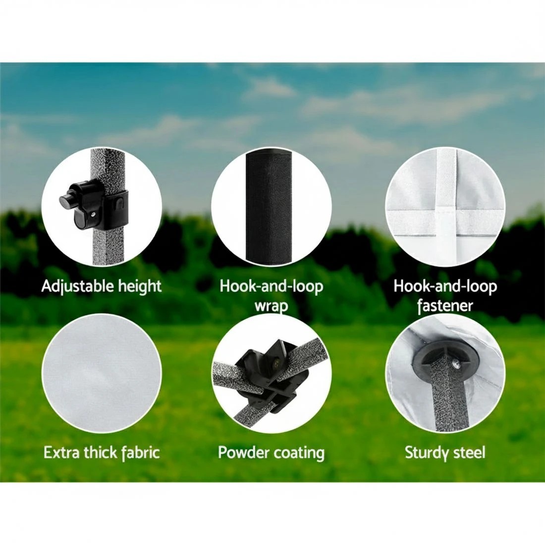 5 Instahut Gazebo Pop Up 3x3m w/Base Podx4 Marquee Folding Outdoor Wedding Camping Tent Shade Canopy - White, 5 of 6