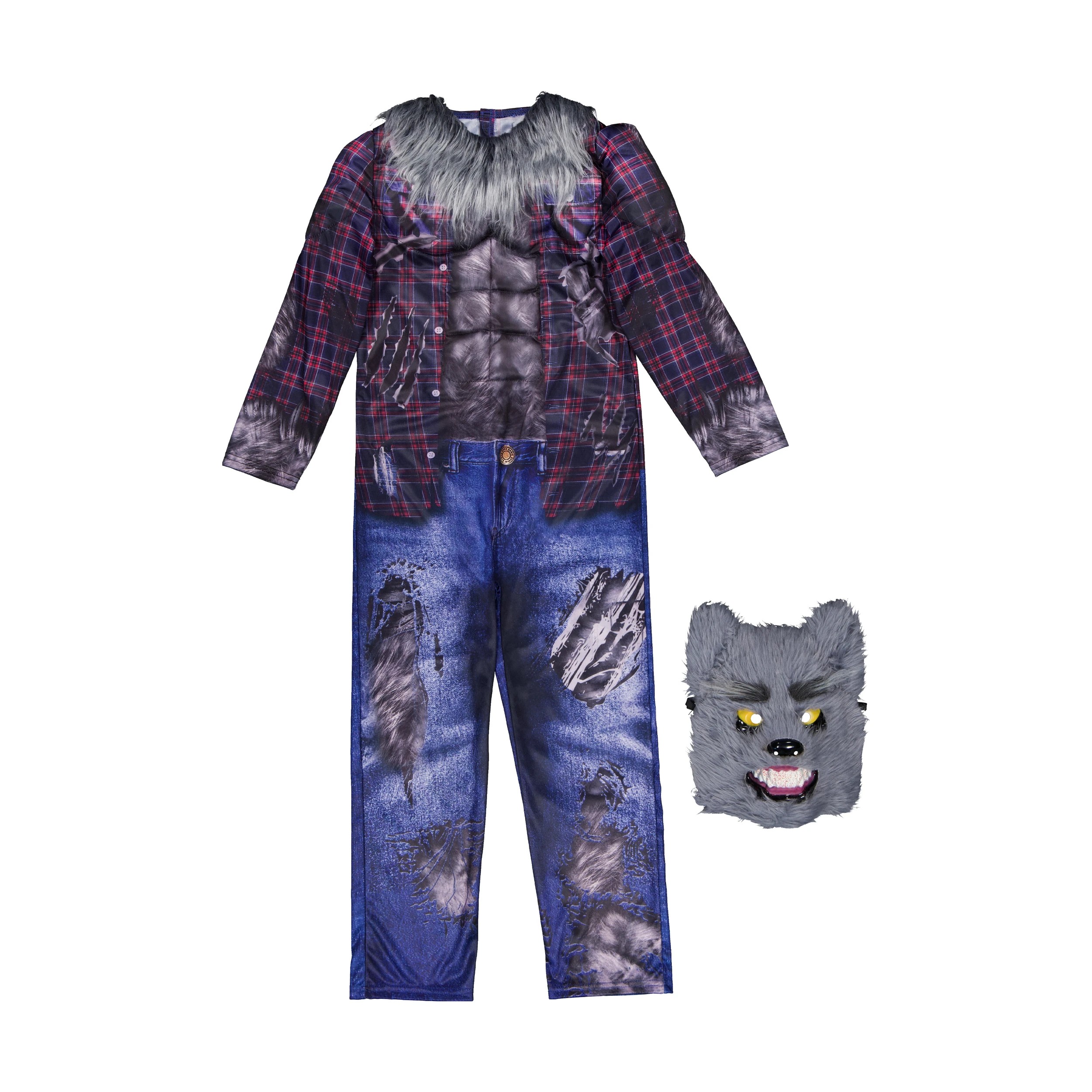 2 2 Piece Werewolf Costume with Mask - Ages 6 -8, 2 of 6