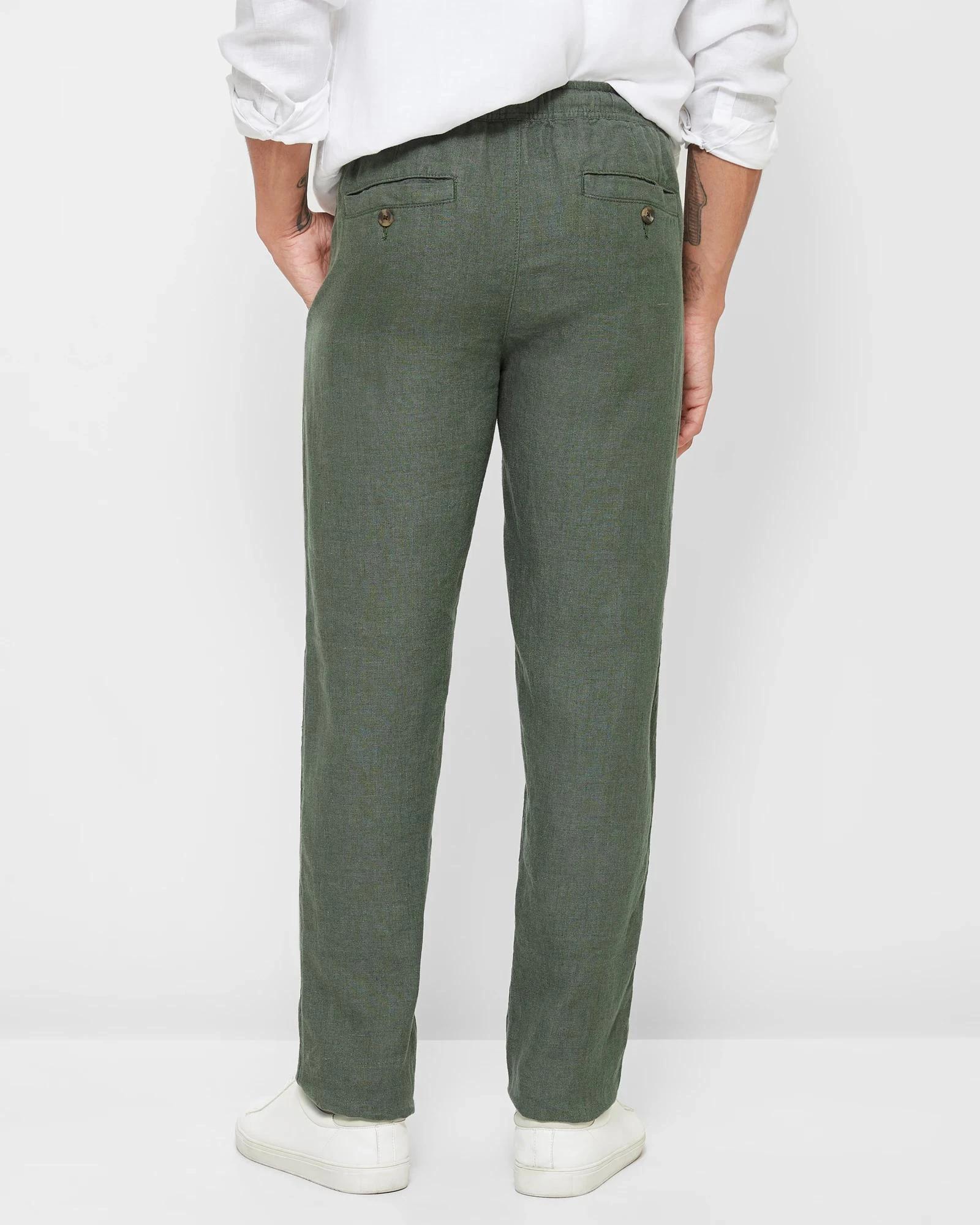4 Target European Linen Pants GREEN, 4 of 6