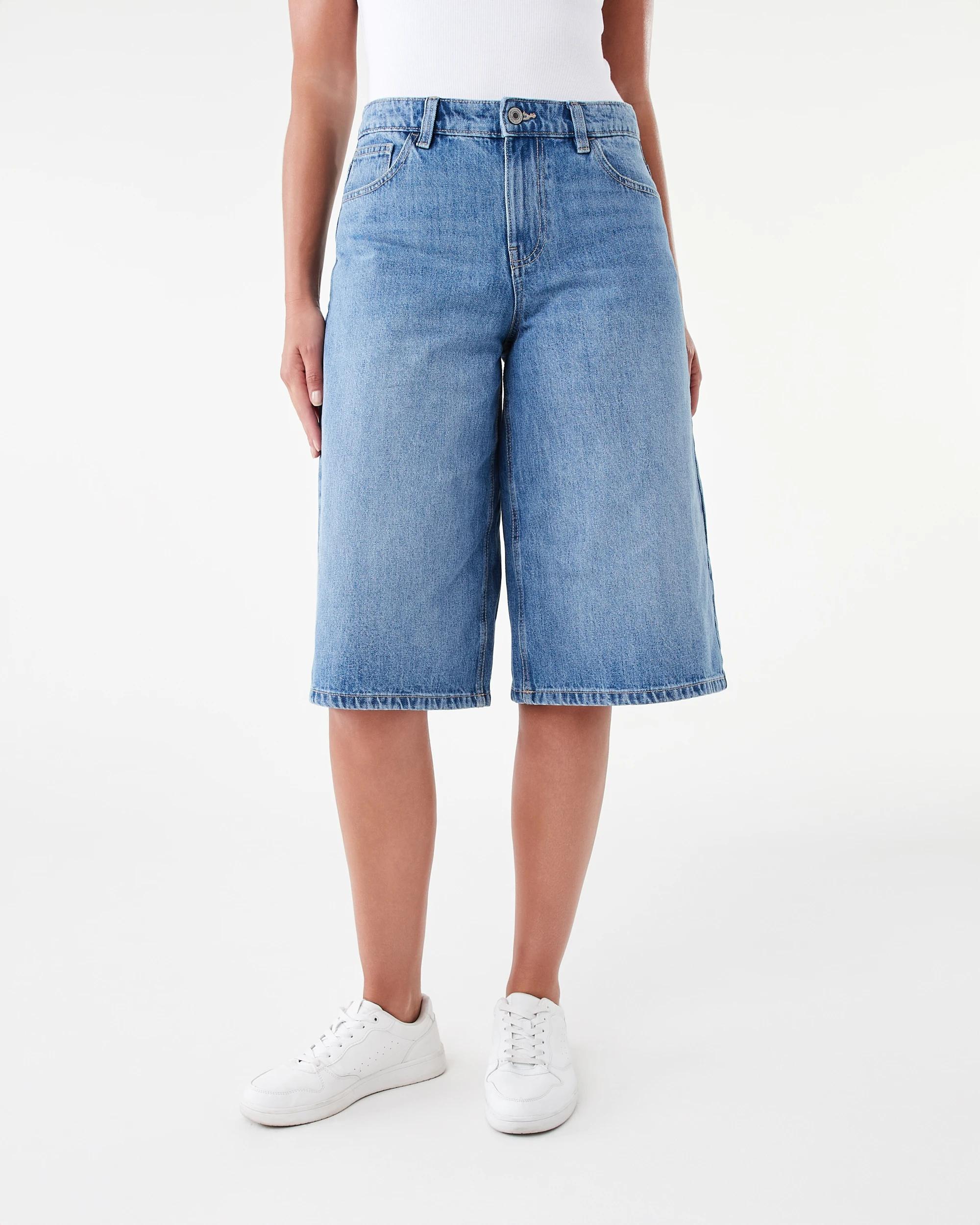 7 Denim Bermuda Shorts Mid Wash, 7 of 7