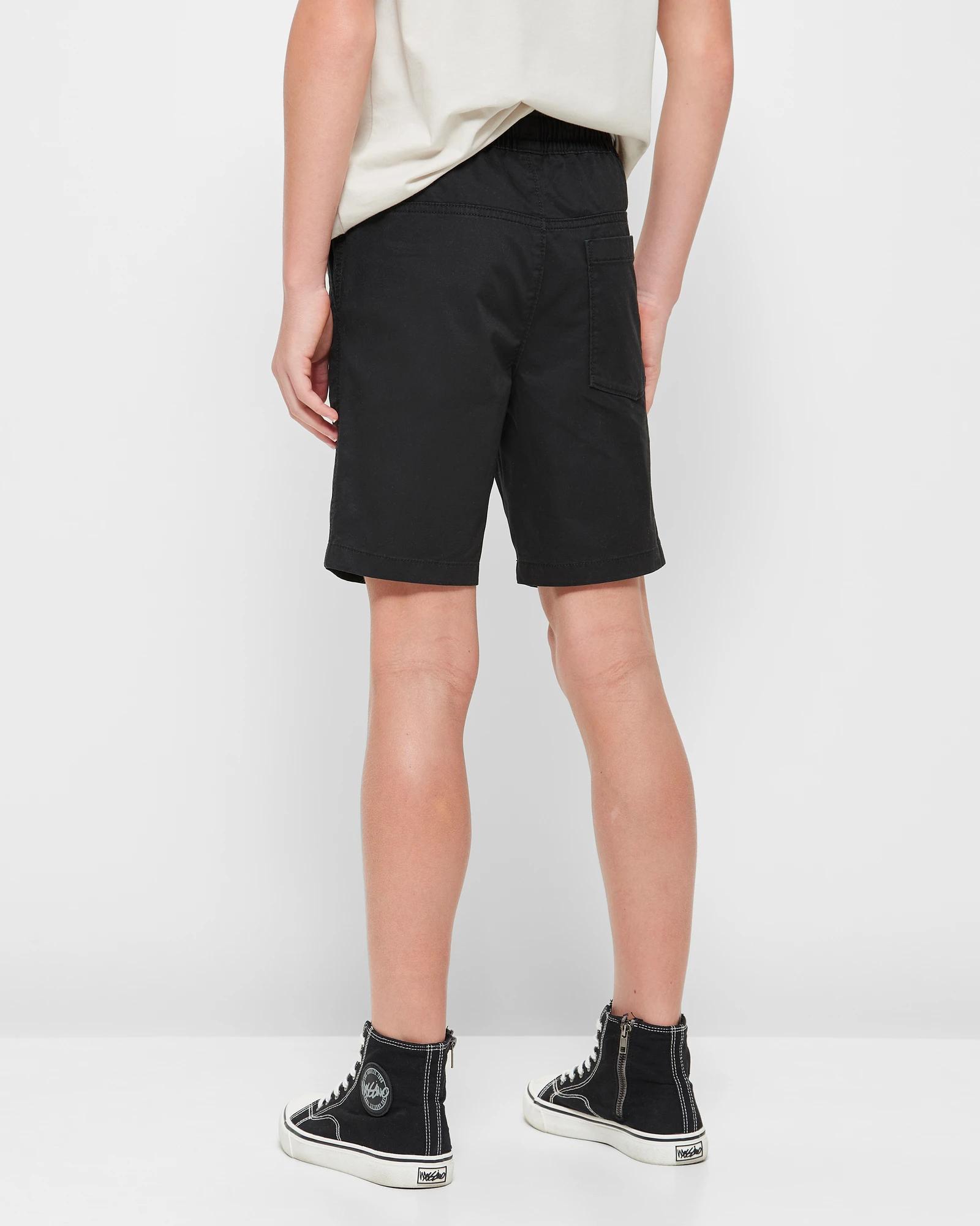 3 Target Elastic Waist Chino Shorts BLACK, 3 of 6